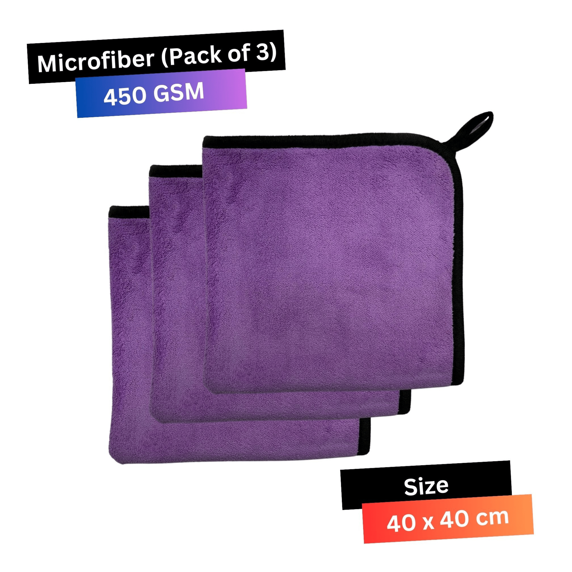     			CRYSATLFRESH Purple 450 GSM Microfiber Cloth For Automobile ( Pack of 2 )