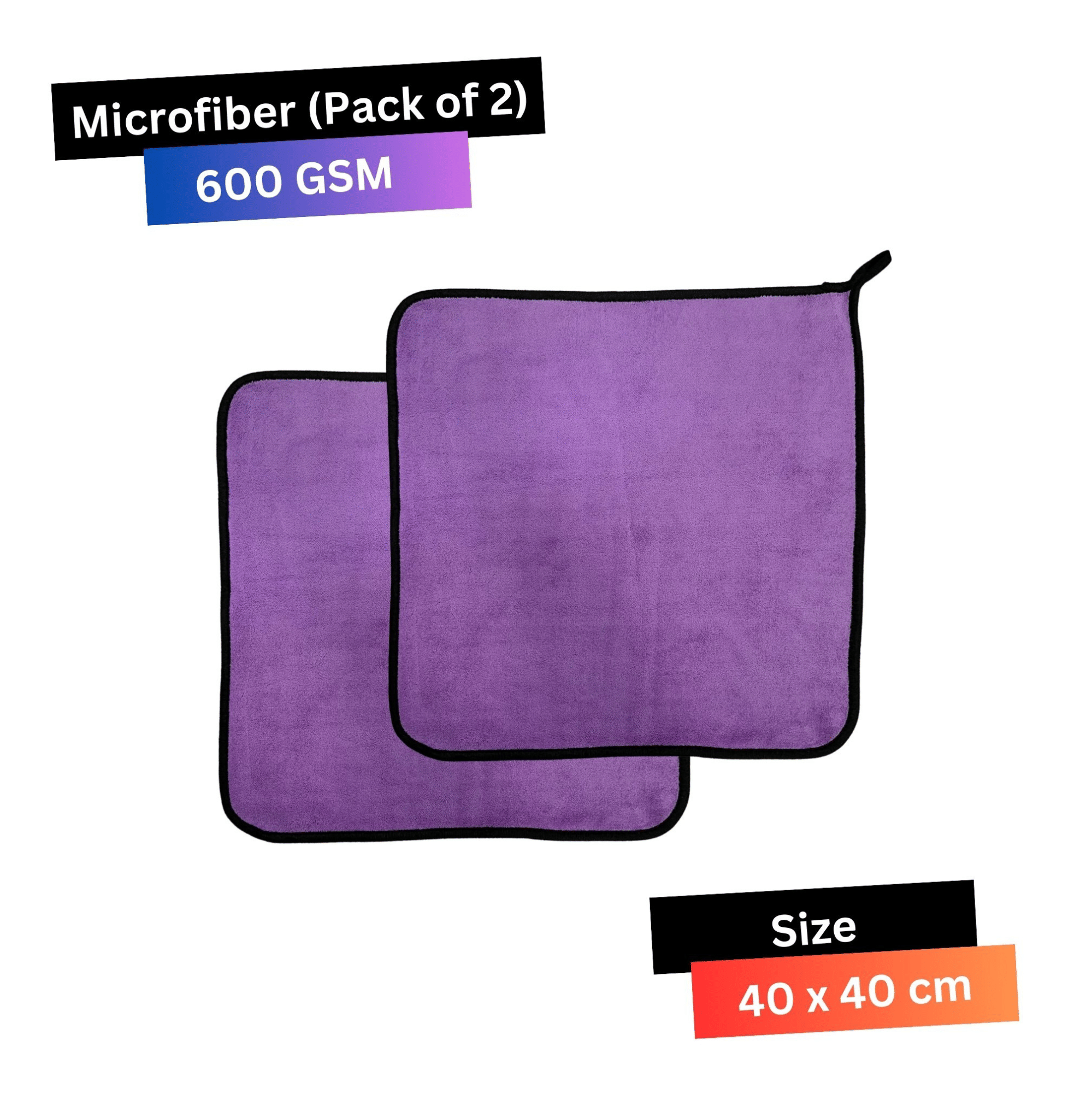     			CRYSATLFRESH Purple 600 GSM Microfiber Cloth For Automobile ( Pack of 2 )