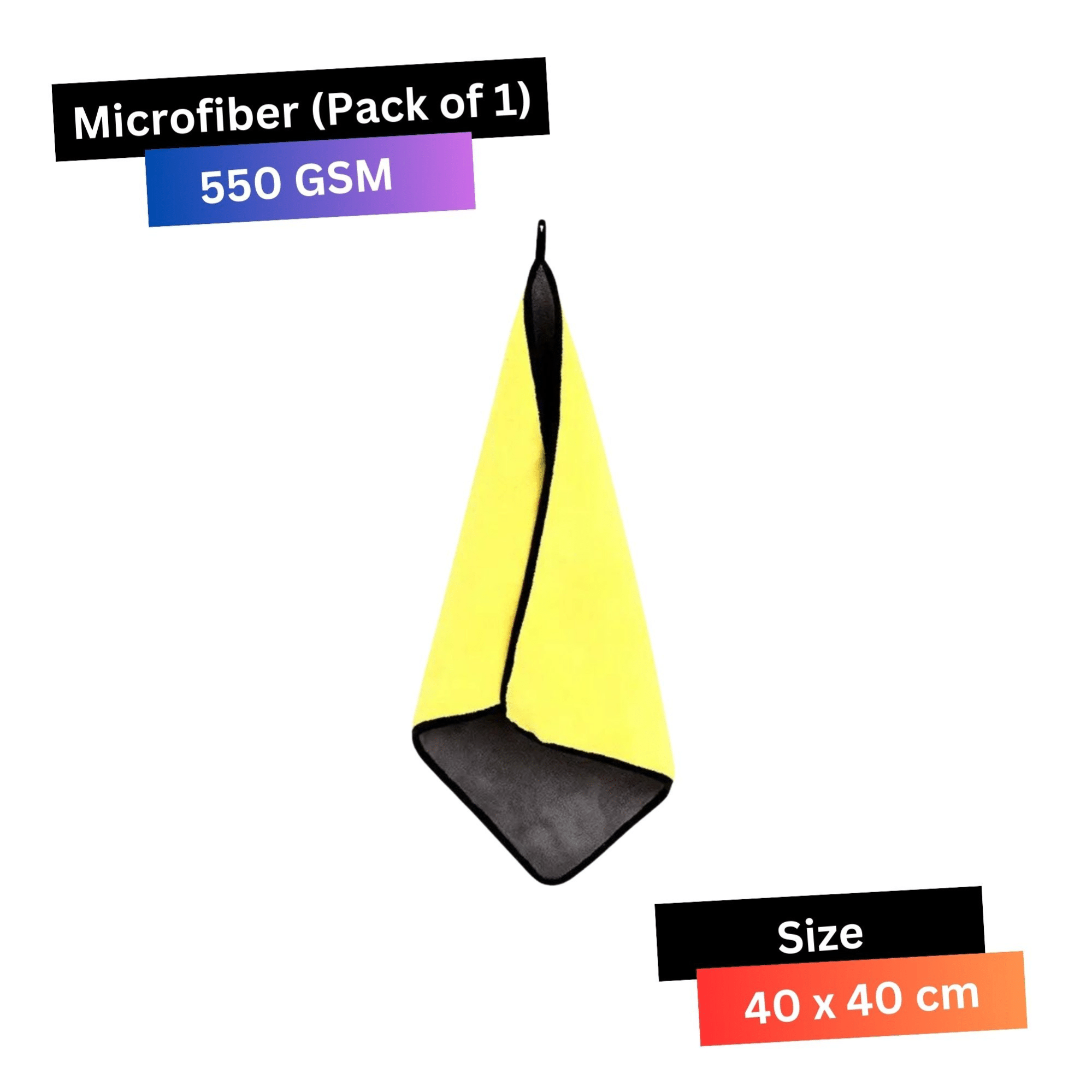     			CRYSATLFRESH Yellow 550 GSM Microfiber Cloth For Automobile ( Pack of 1 )