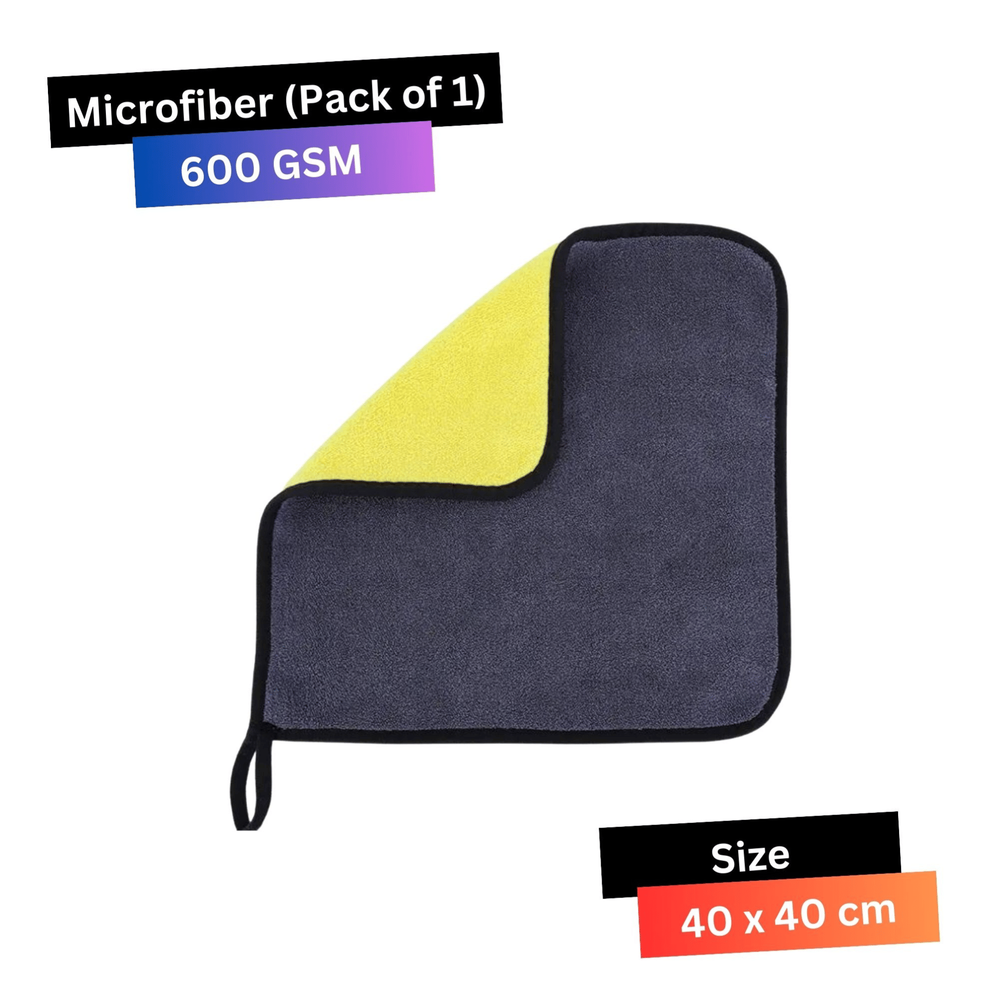     			CRYSATLFRESH Yellow 600 GSM Microfiber Cloth For Automobile ( Pack of 1 )