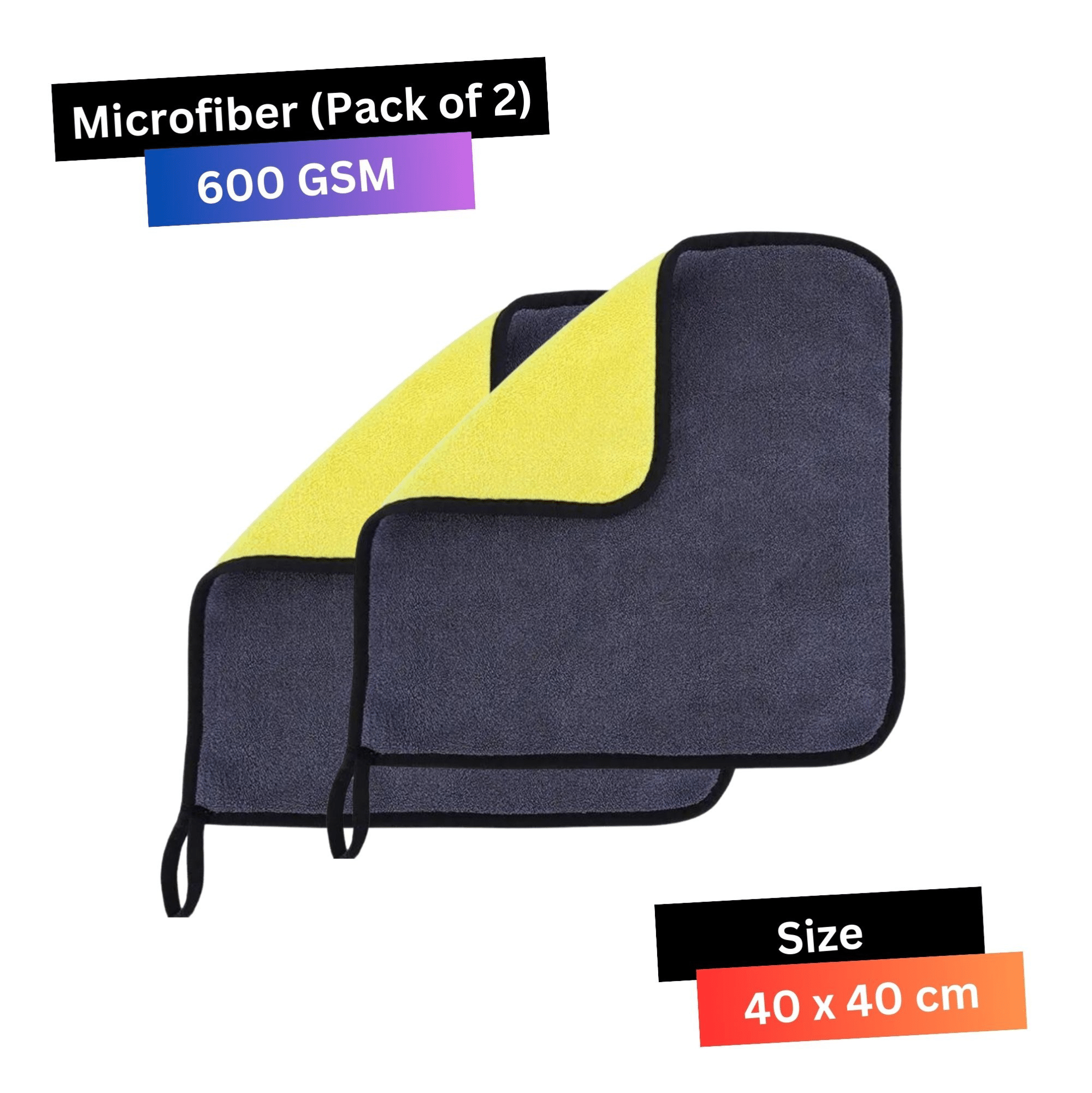 CRYSATLFRESH Yellow 600 GSM Microfiber Cloth For Automobile ( Pack of 2 ) CRYSATLFRESH Yellow 600 GSM Microfiber Cloth For Automobile ( Pack of 2 )
