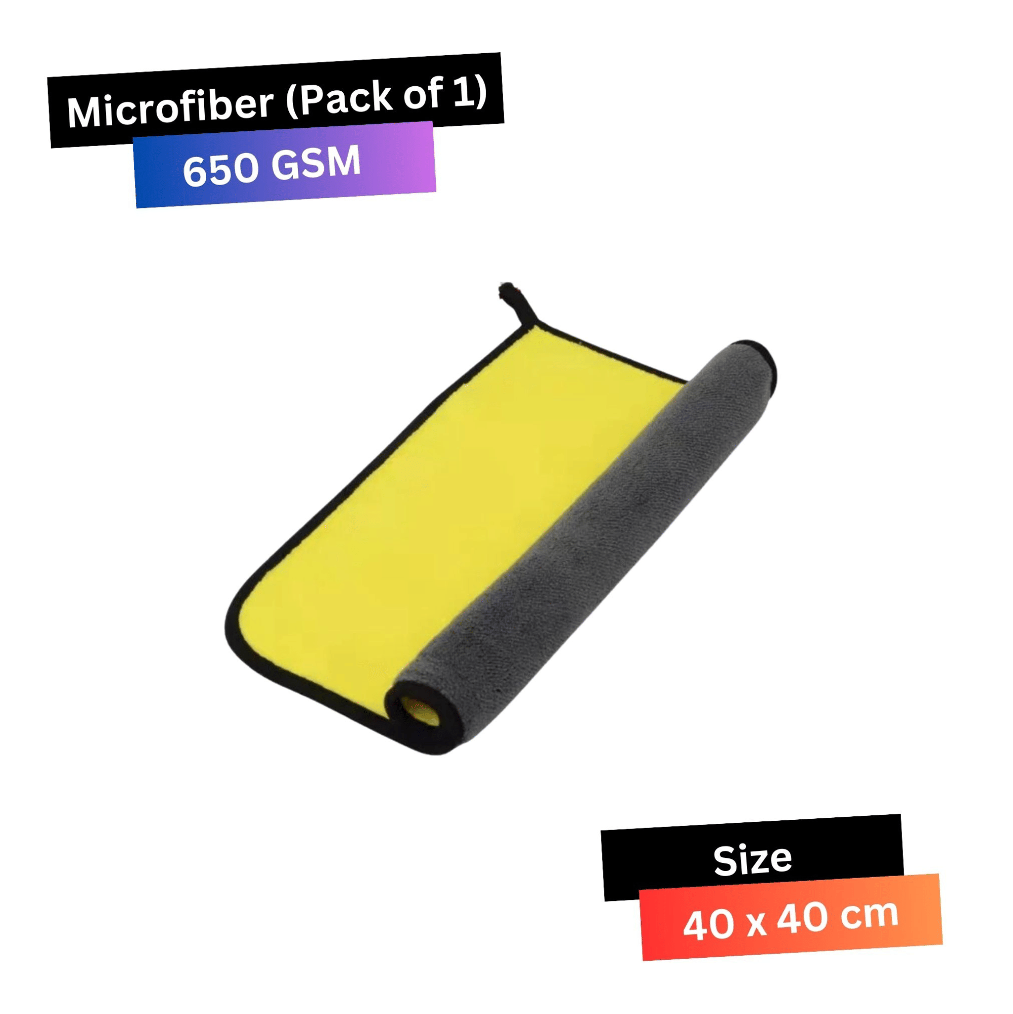 CRYSATLFRESH Yellow 650 GSM Microfiber Cloth For Automobile ( Pack of 1 )
