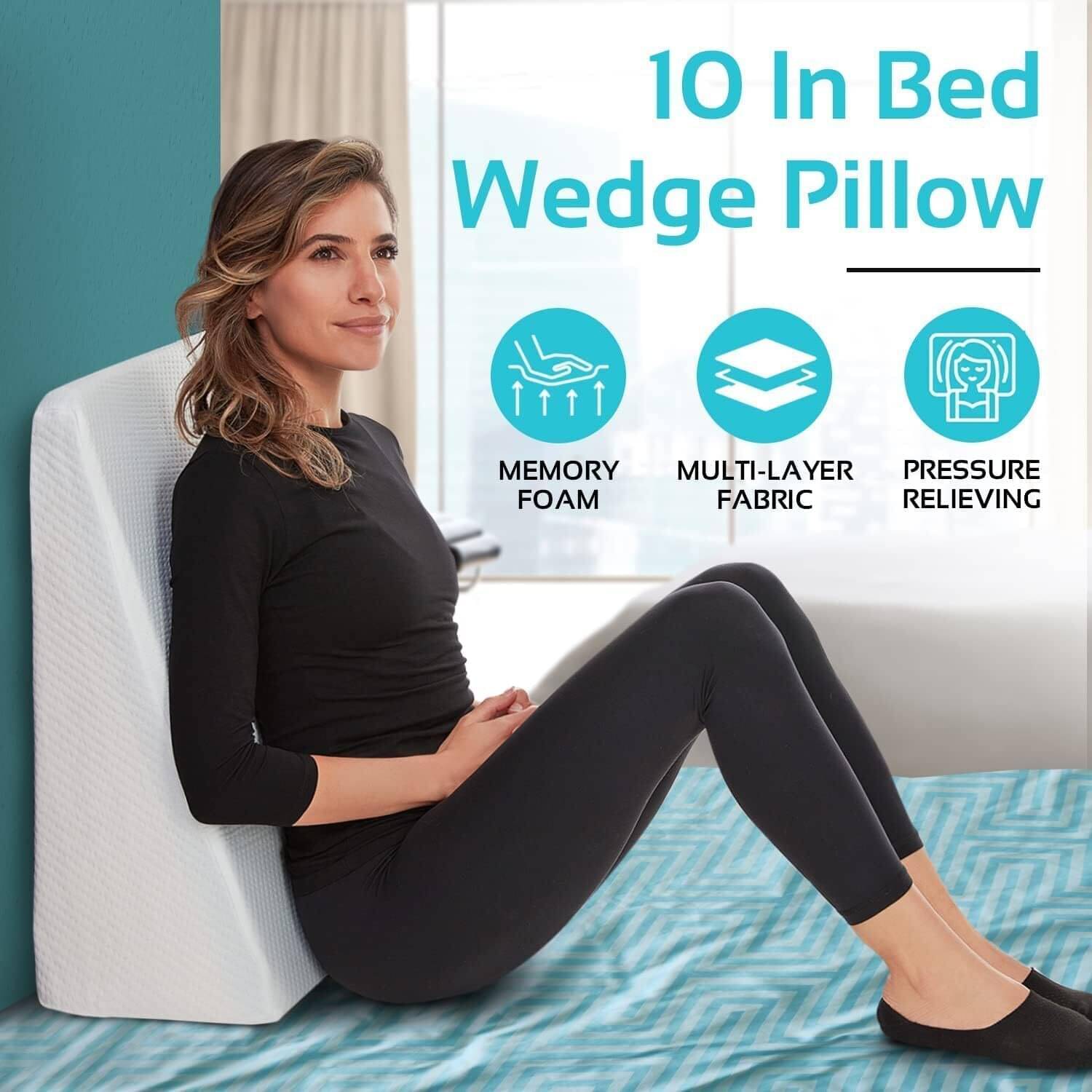 DEBIK Wedge Pillow for Sleeping & Acid Reflux Relief, Memory Foam Back / Lumbar Support (White) DEBIK Wedge Pillow for Sleeping & Acid Reflux Relief, Memory Foam Back / Lumbar Support (White)