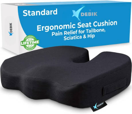 DEBIK Seat Cushion for Desk Chair Tailbone, Coccyx Sciatica Back / Lumbar Support (Pack of 1) DEBIK Seat Cushion for Desk Chair Tailbone, Coccyx Sciatica Back / Lumbar Support (Pack of 1)