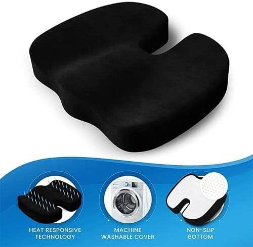 DEBIK Orthopedic Coccyx Seat Cushion Memory Foam Sciatica Relief Hip Support Back / Lumbar Support (Pack of 1) DEBIK Orthopedic Coccyx Seat Cushion Memory Foam Sciatica Relief Hip Support Back / Lumbar Support (Pack of 1)