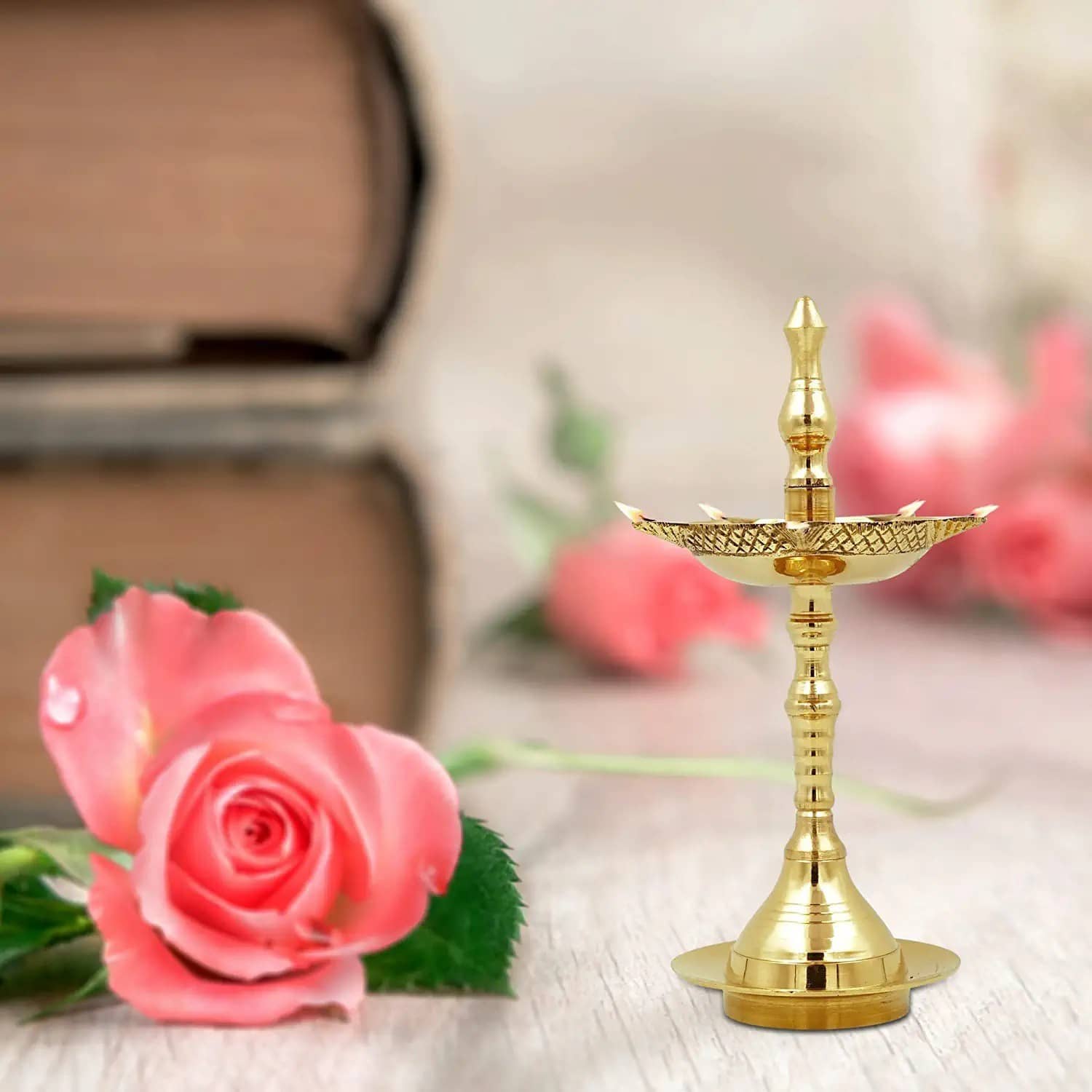 Fashion Bizz Brass Akhand Diya Brass Kerela Diya Table Diya
