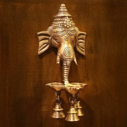 FASHION BIZZ Brass Hanging Diya - Pack of 1