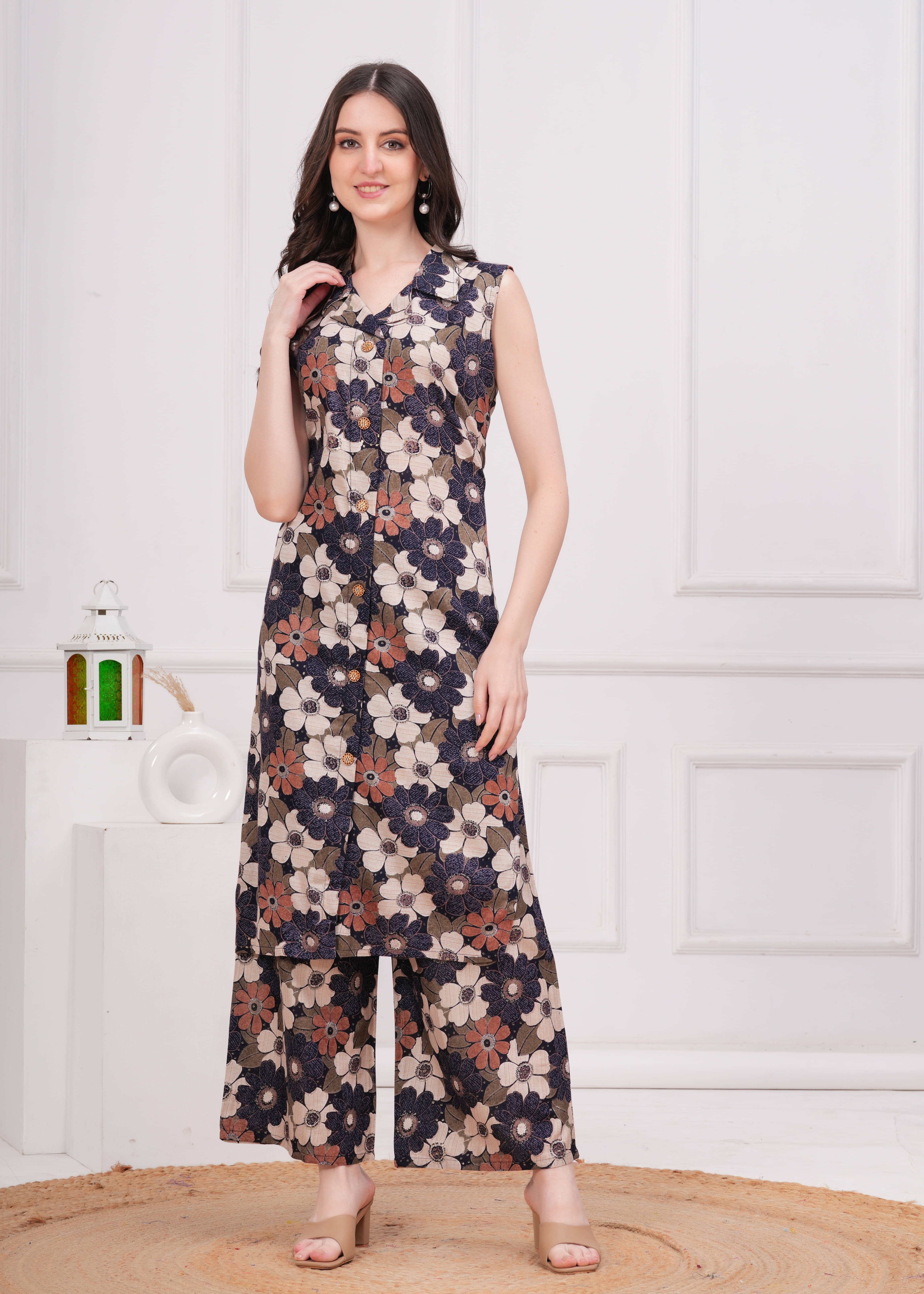 HIGHLIGHT FASHION EXPORT Viscose Printed Kurti With Palazzo Women's Stitched Salwar Suit - Blue ( Pack of 1 ) HIGHLIGHT FASHION EXPORT Viscose Printed Kurti With Palazzo Women's Stitched Salwar Suit - Blue ( Pack of 1 )