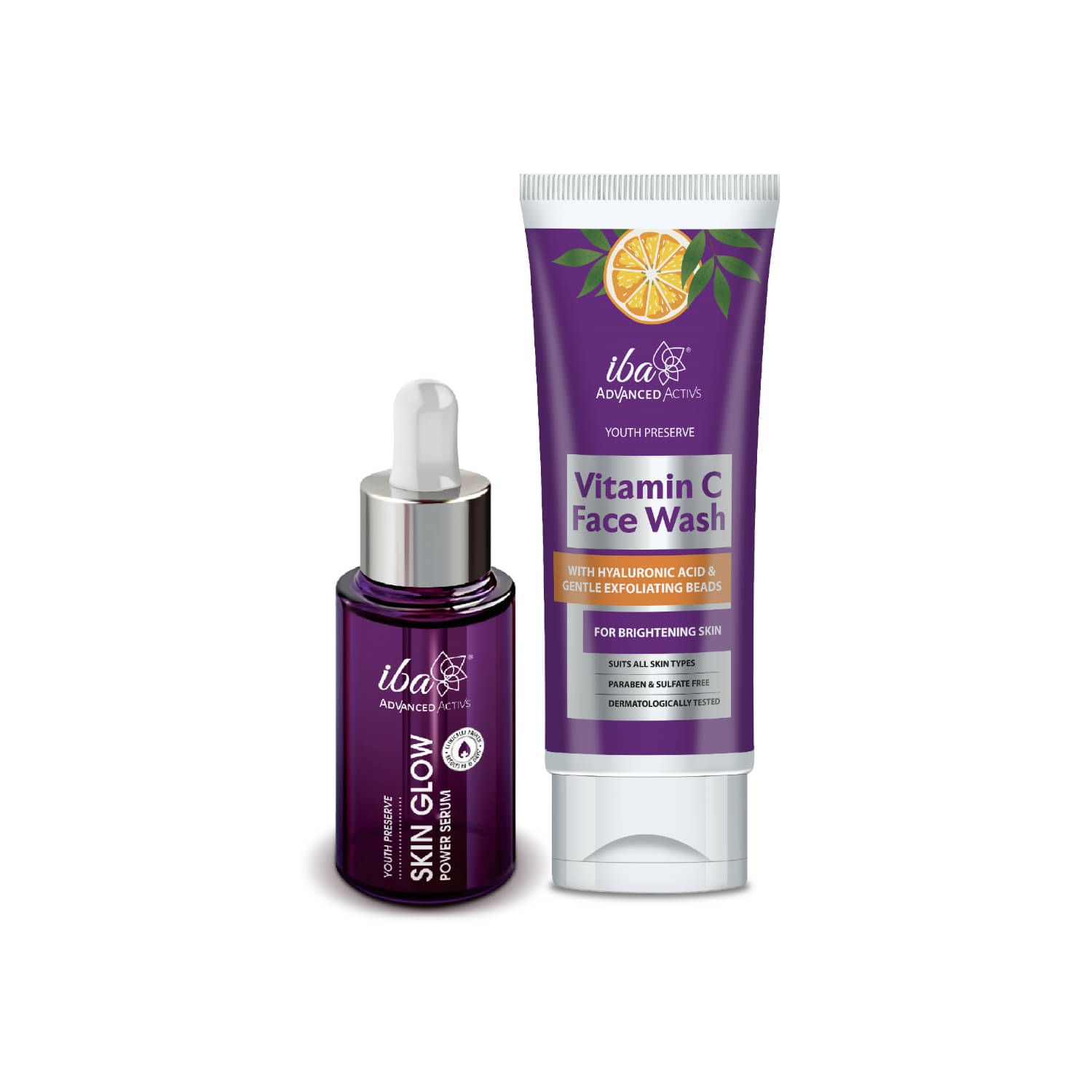     			Iba Advanced Activs Vitamin C Face Wash, 100ml,Skin Glow Power Serum, 30ml Combo, (Pack of 2)