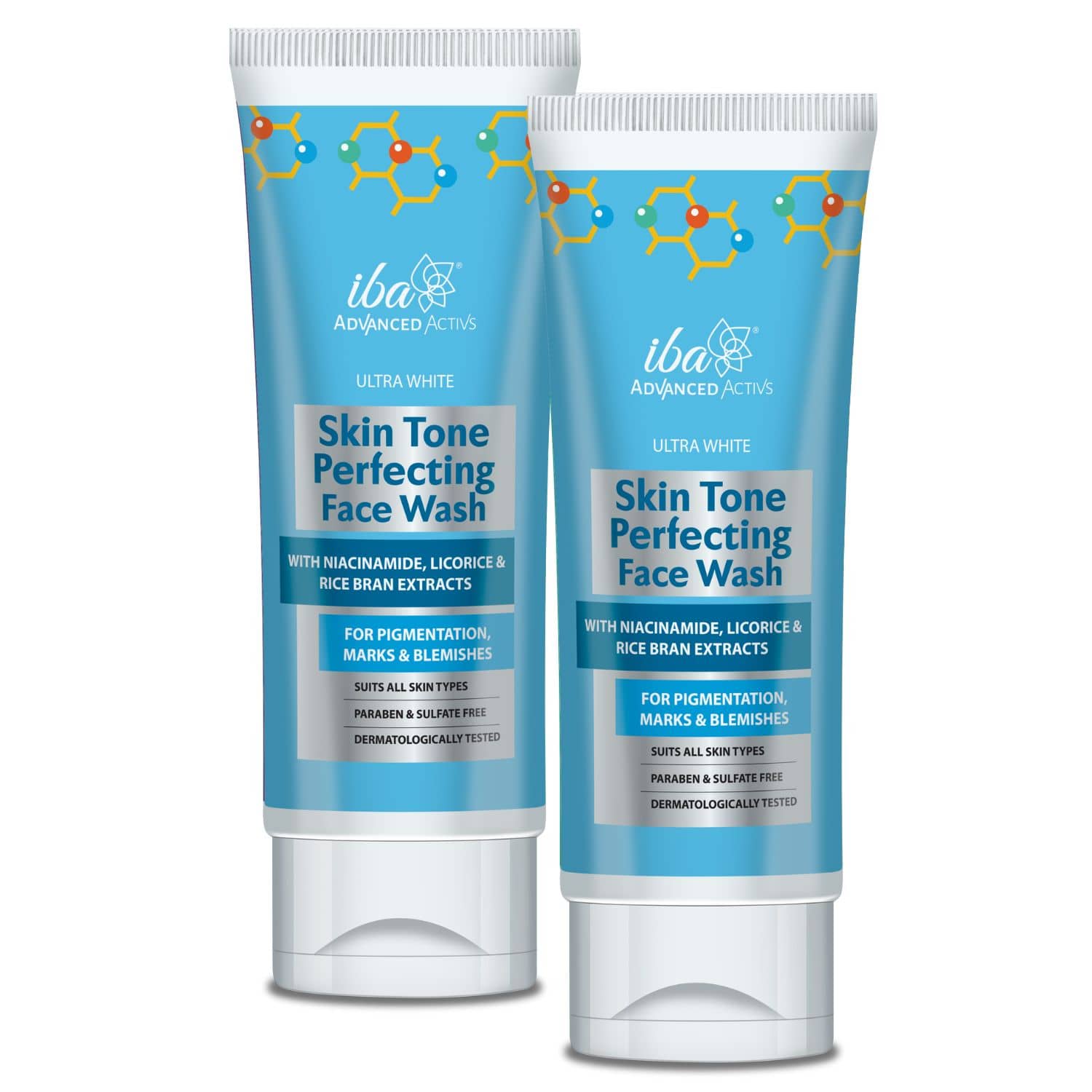 Iba Advanced Activs Ultra White Skin Tone Perfecting Face Wash 100ml ,(Pack of 2 )