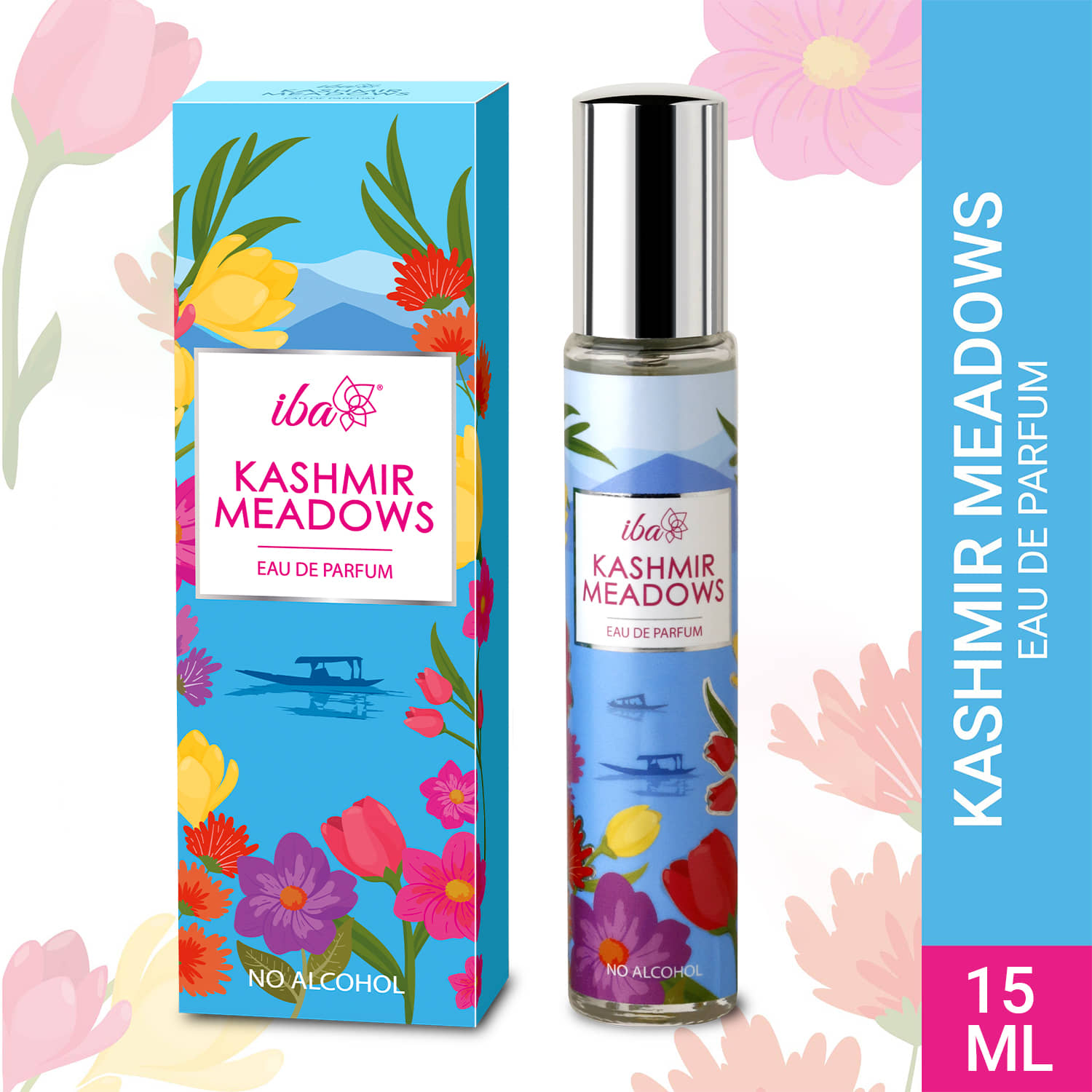 Iba Eau De Parfum Kashmir Meadows, 15 ml, Perfume Spray , Long Lasting Fragrance for Women, (Pack of 1)