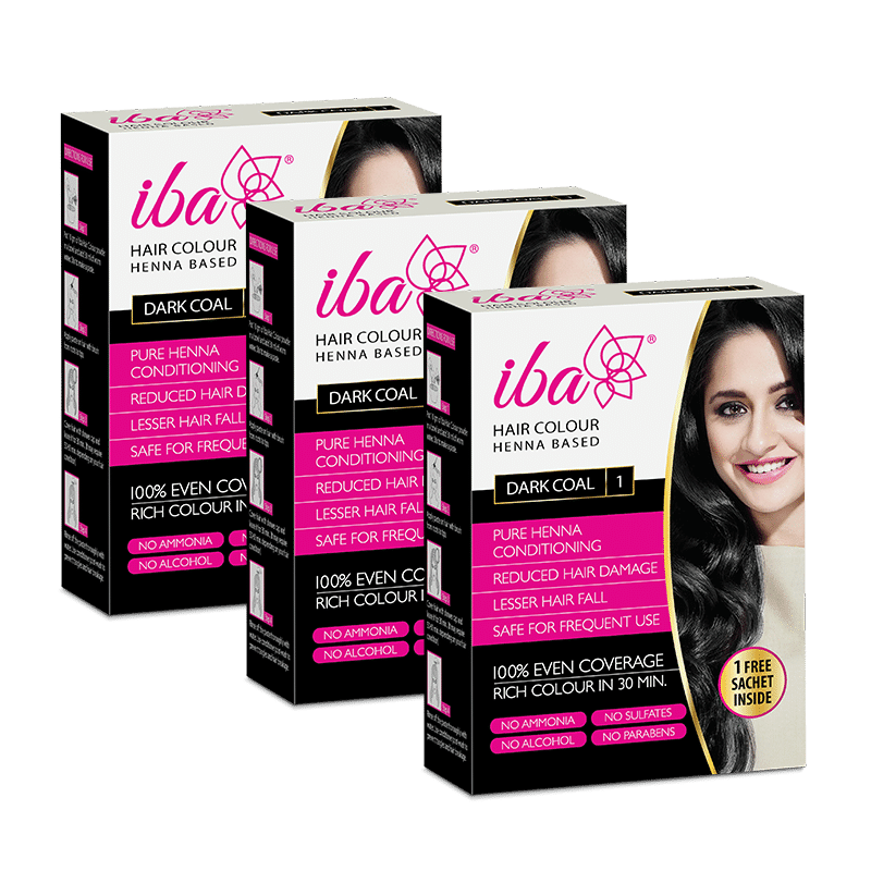 Iba Hair Colour for Women, Dark Coal, 70g, Pure Henna Based Powder Sachet (Pack of 3) Iba Hair Colour for Women, Dark Coal, 70g, Pure Henna Based Powder Sachet (Pack of 3)