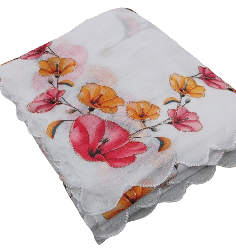 Kalpana Creation Linen Printed Saree With Unstitched Blouse Piece ( White ) Kalpana Creation Linen Printed Saree With Unstitched Blouse Piece ( White )