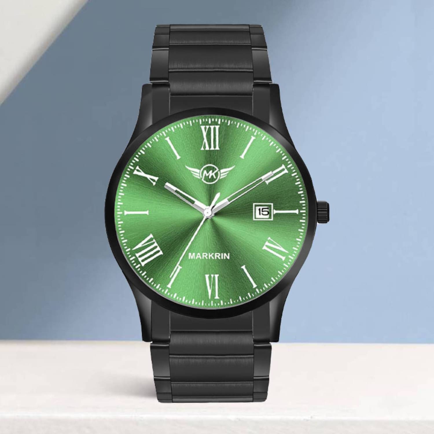     			MARKRIN Black Stainless Steel Analog Men's Watch