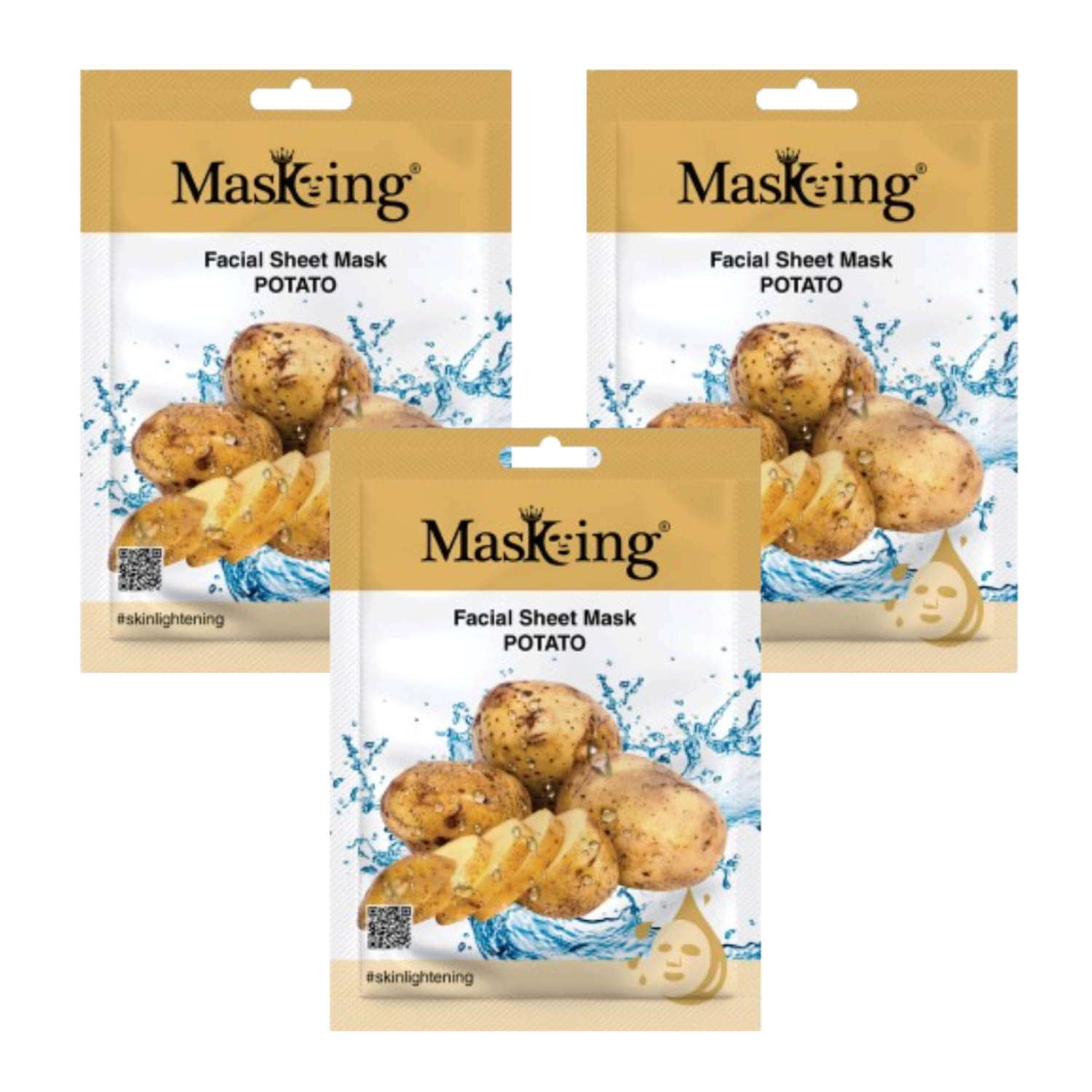     			Masking - Fairness Sheet Mask for All Skin Type ( Pack of 3 )