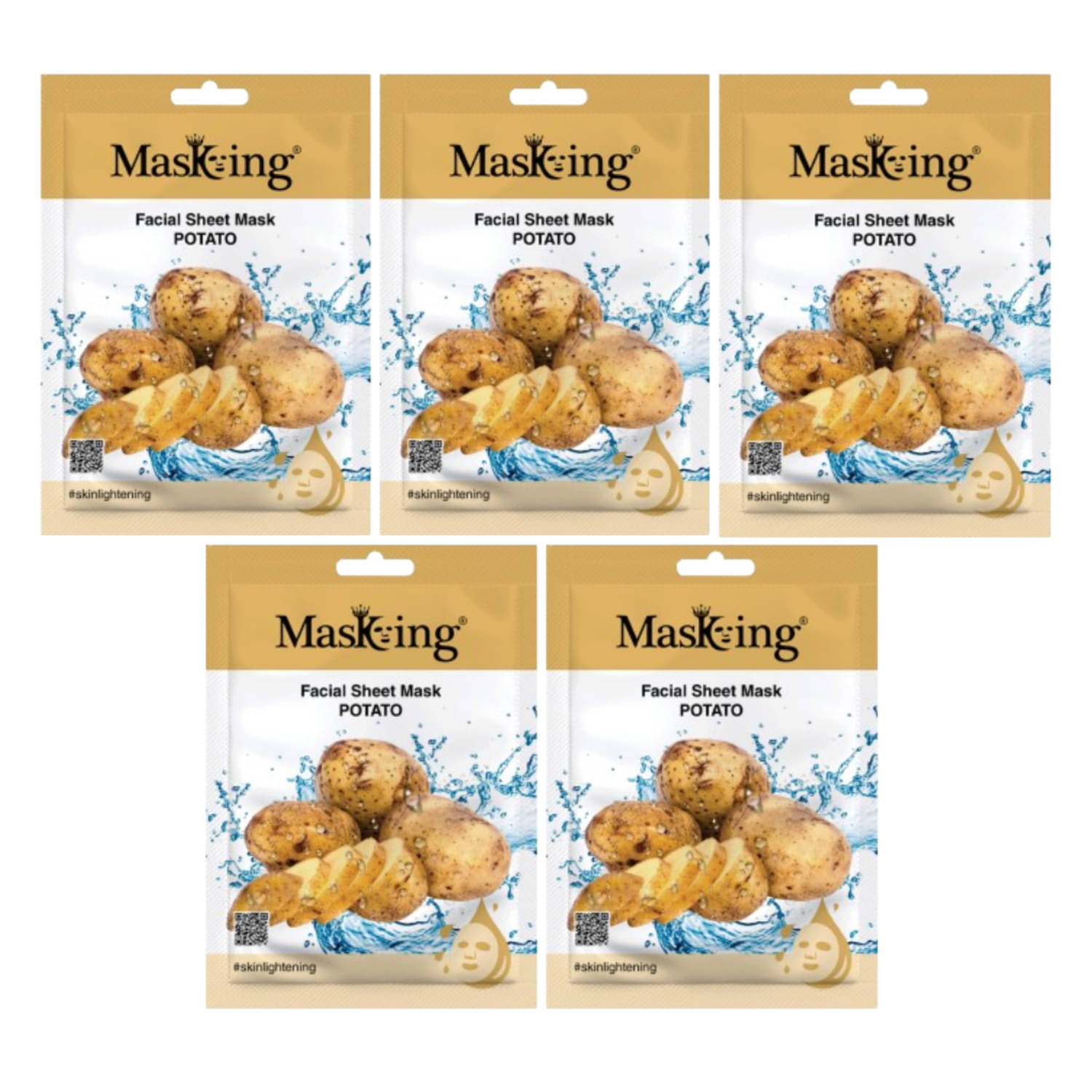     			Masking - Fairness Sheet Mask for All Skin Type ( Pack of 5 )