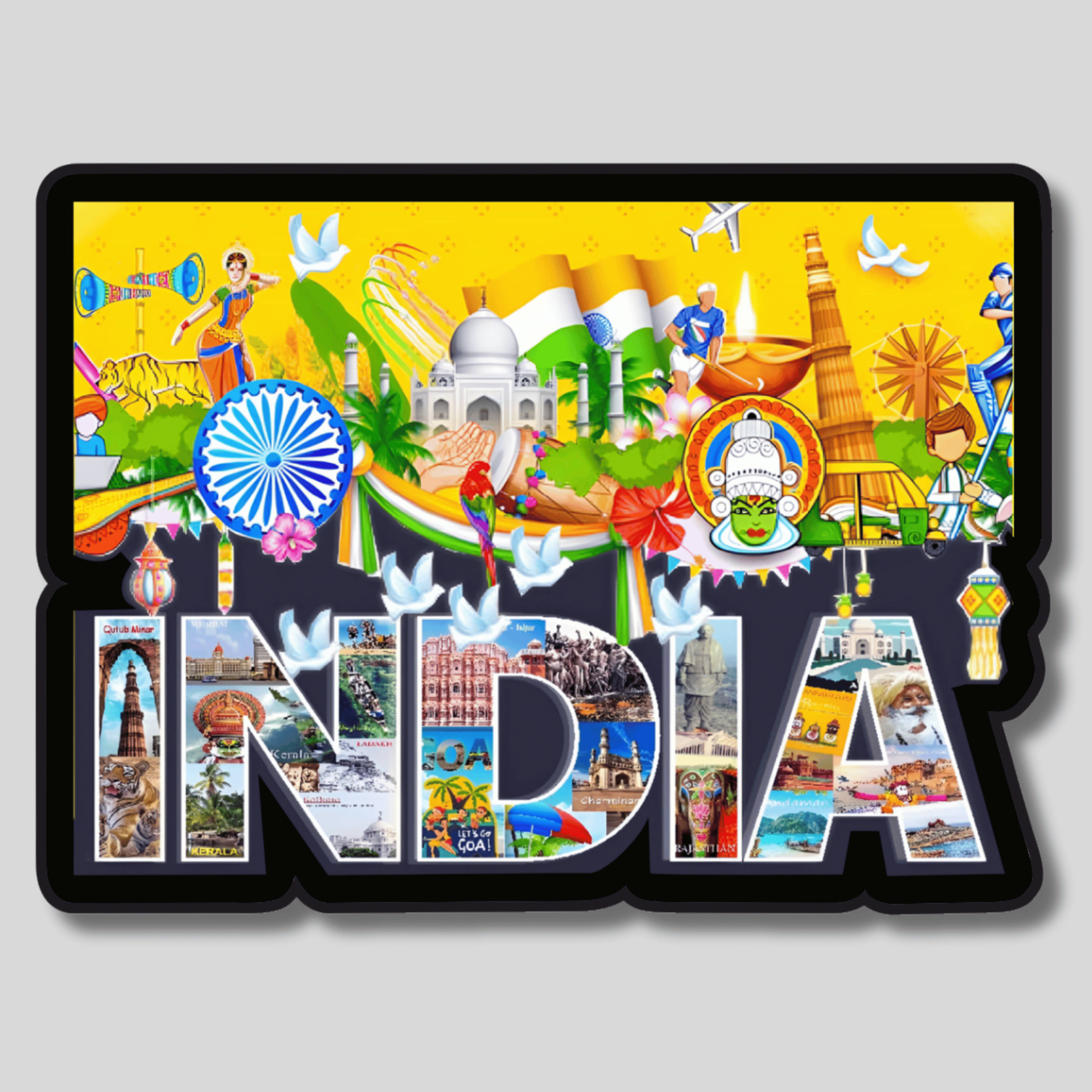 Phirki Studio Wood Fridge Magnet - Pack of 1