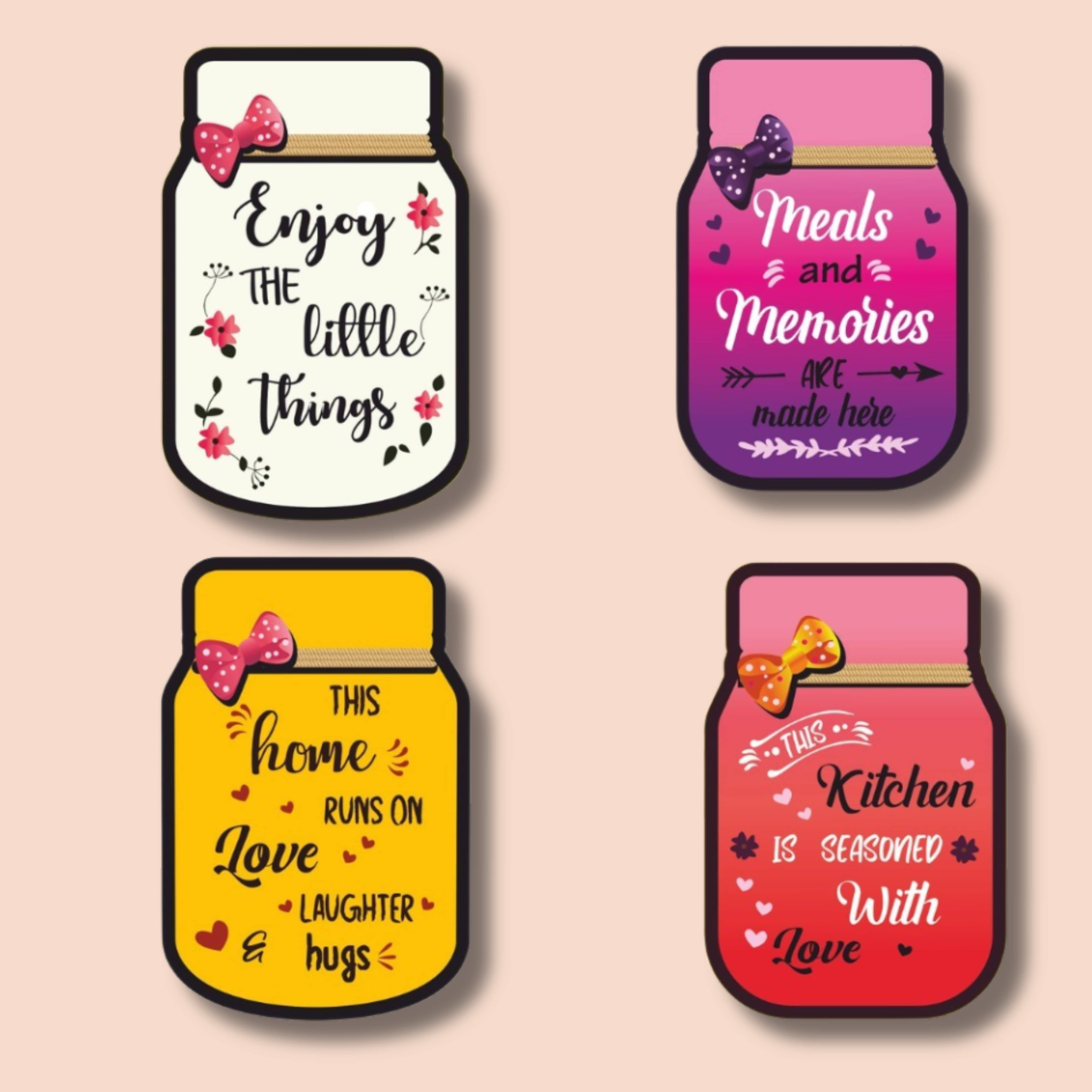 Phirki Studio Wood Fridge Magnet - Pack of 4