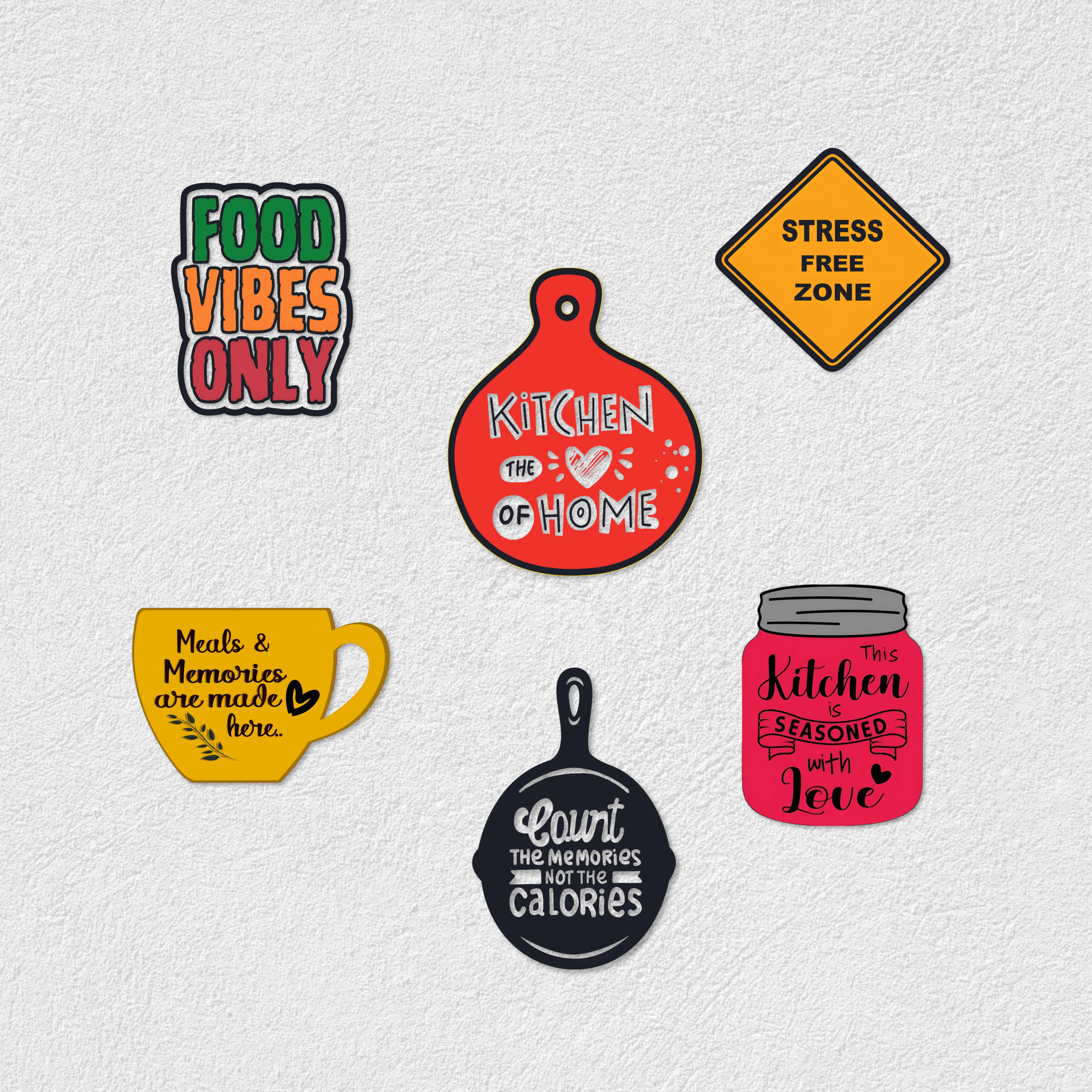 Phirki Studio Wood Fridge Magnet - Pack of 6