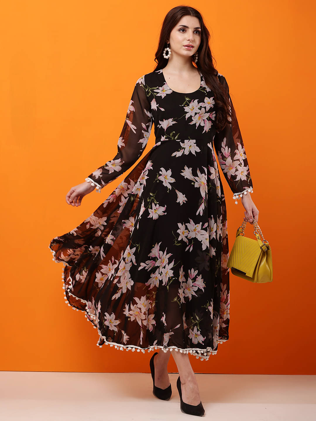     			REAL STYLE Women Georgette Printed Gown ( Navy )