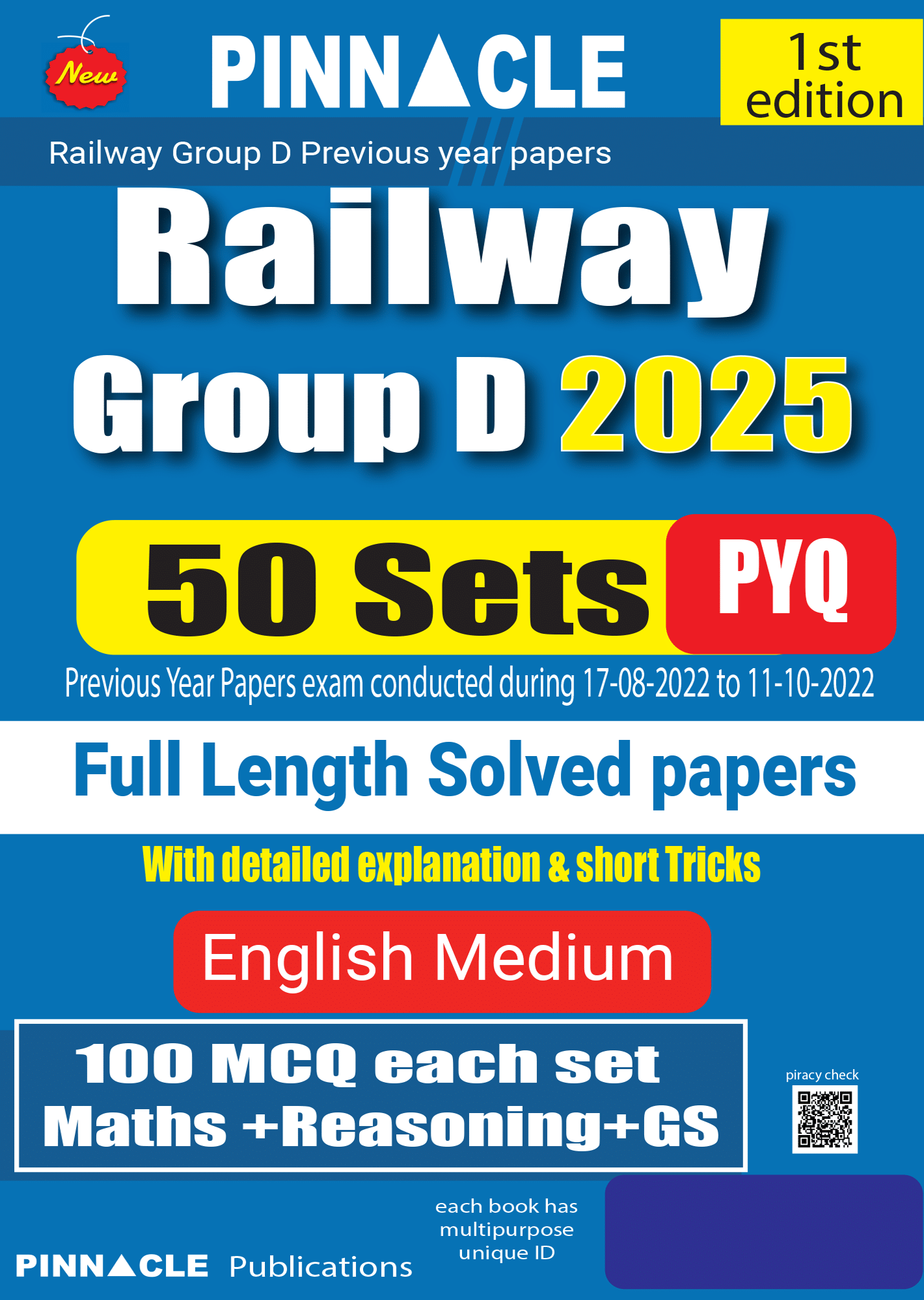 Railway Group D 2025 Full Length Solved Papers | 50 Sets PYQ | With detailed explanation & Short Tricks | 1st Edition | English medium Railway Group D 2025 Full Length Solved Papers | 50 Sets PYQ | With detailed explanation & Short Tricks | 1st Edition | English medium