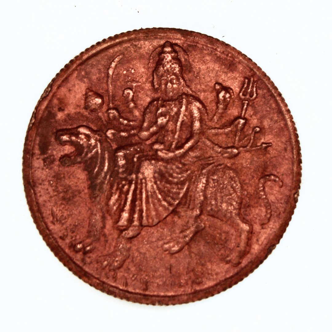 Rare Old Coin Maa Durga Maata Puja Coin - E.I.C. Half Anna Antique Coin     			Rare Old Coin Maa Durga Maata Puja Coin - E.I.C. Half Anna Antique Coin