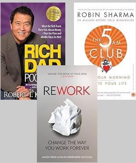     			Rich Dad Poor Dad + Rework + 5 Am Club