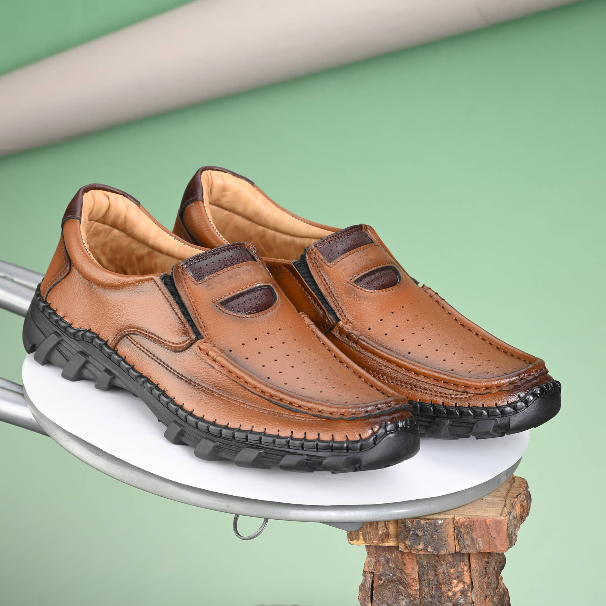 Rising Wolf Black Men's Slip on - Formal Shoes | Buy online on ZillyBuy