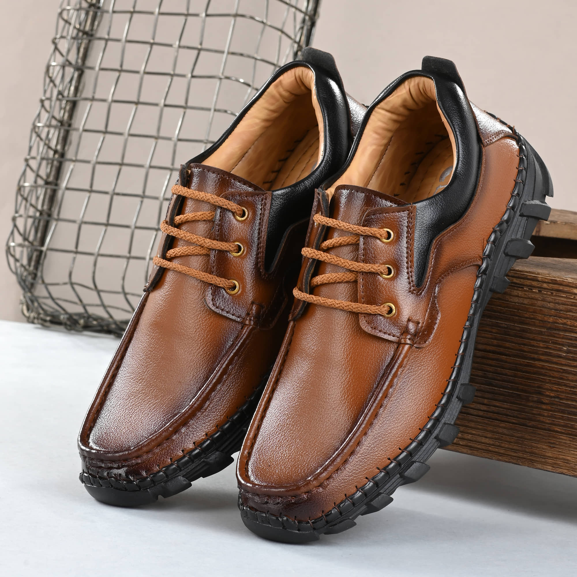 Rising Wolf Tan Men's Derby Formal Shoes - Formal Shoes | Buy online on ZillyBuy