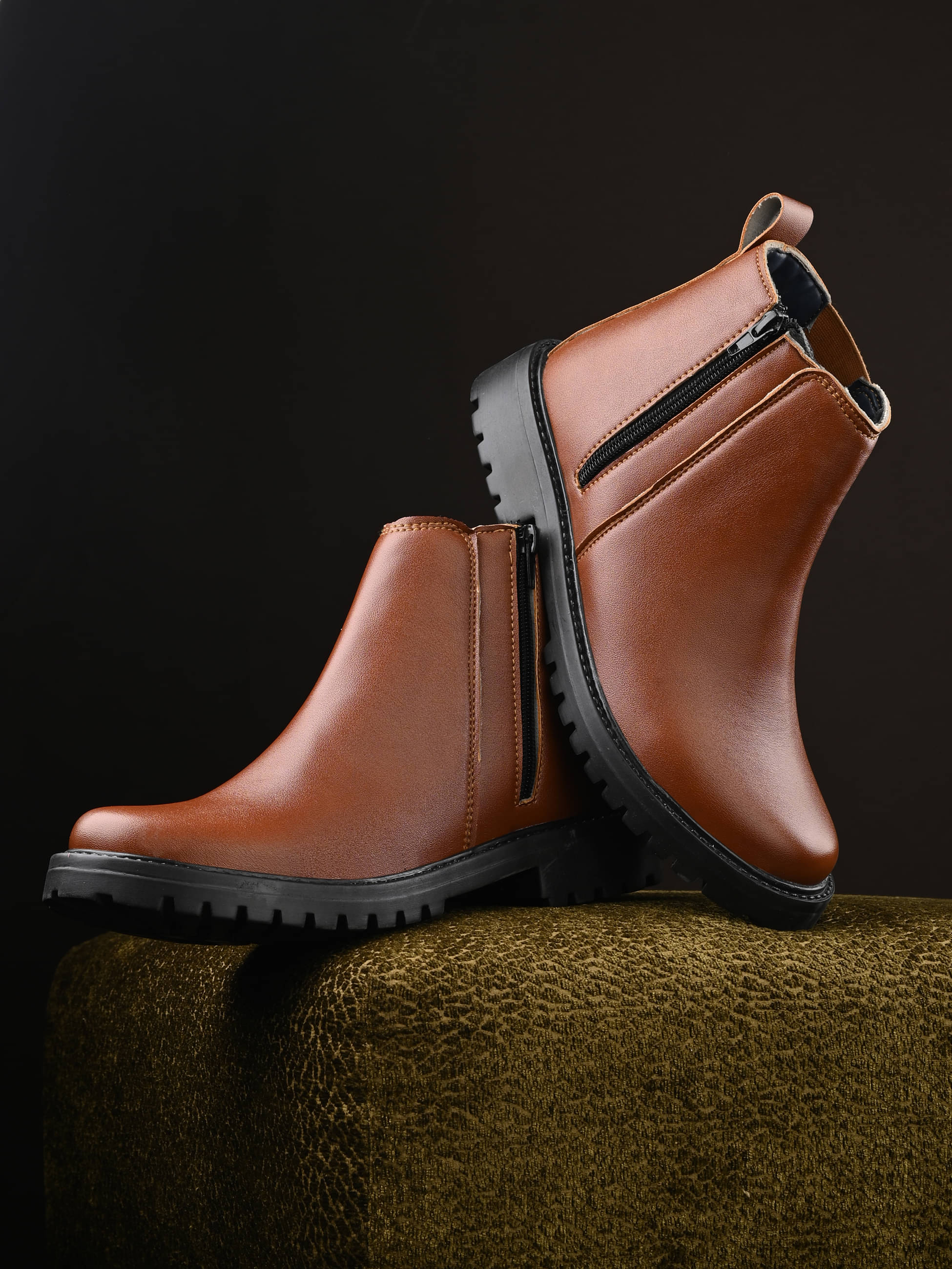     			Rising Wolf Tan Women's Ankle Length Boots