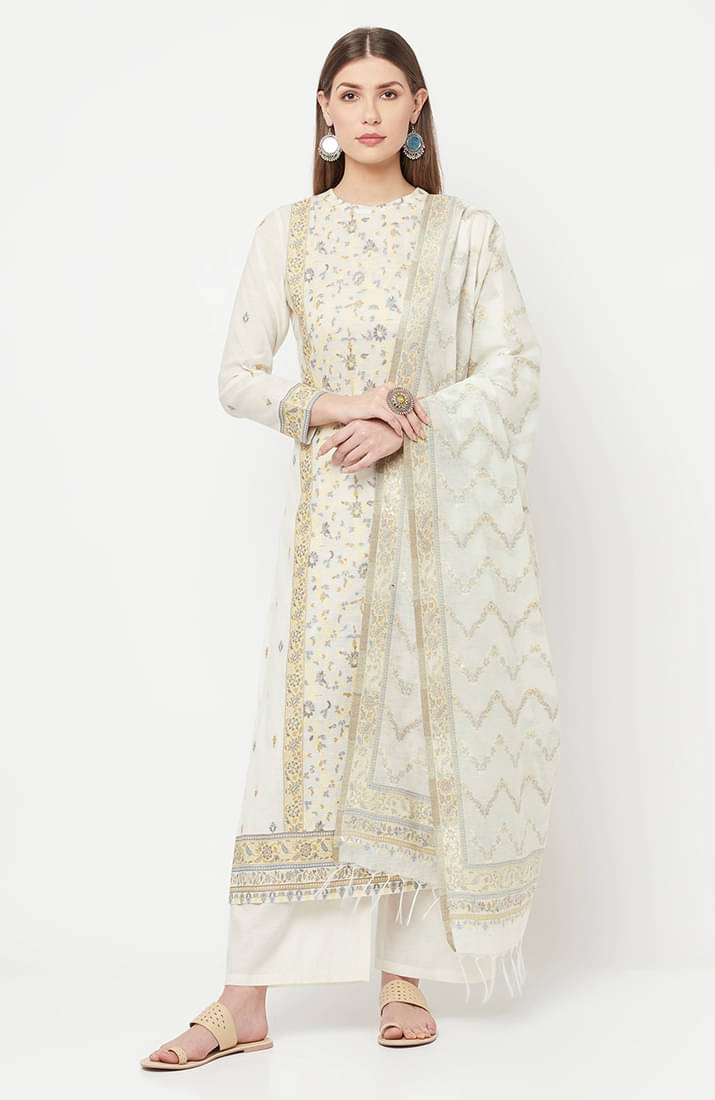    			SAFAA Unstitched Woollen Printed Dress Material - Yellow ( Pack of 1 )