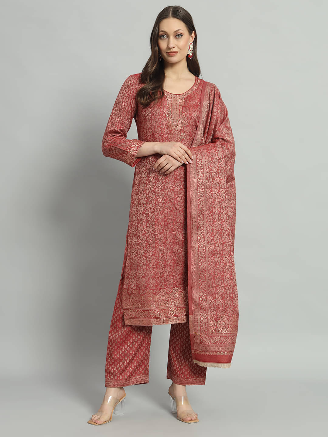 SAFAA Unstitched Woollen Self Design Dress Material - Maroon ( Pack of 1 ) SAFAA Unstitched Woollen Self Design Dress Material - Maroon ( Pack of 1 )