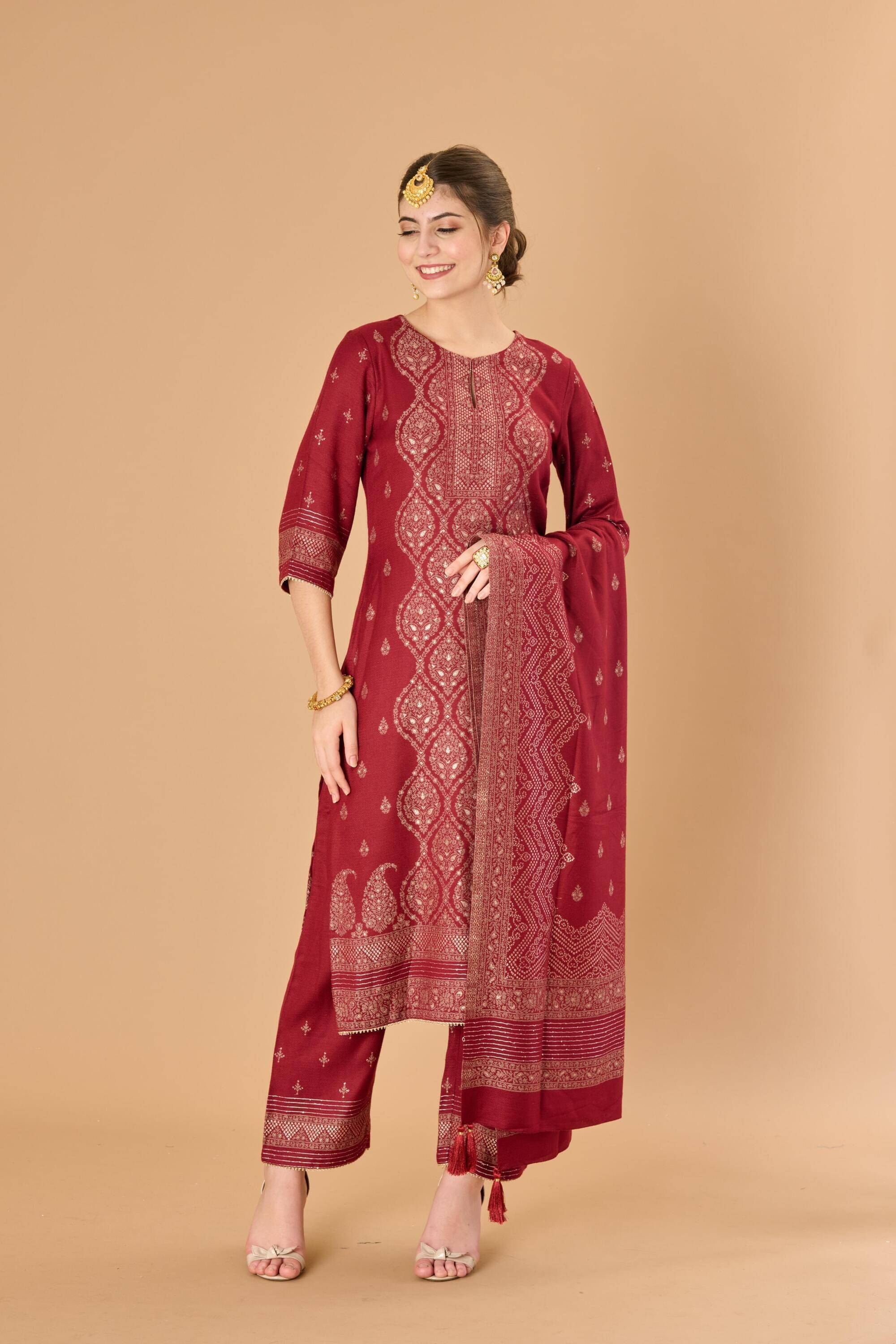 SAFAA Unstitched Woollen Self Design Dress Material - Maroon ( Pack of 1 ) SAFAA Unstitched Woollen Self Design Dress Material - Maroon ( Pack of 1 )