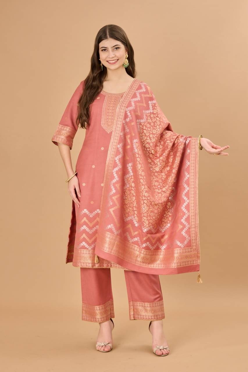 SAFAA Unstitched Woollen Self Design Dress Material - Pink ( Pack of 1 ) SAFAA Unstitched Woollen Self Design Dress Material - Pink ( Pack of 1 )