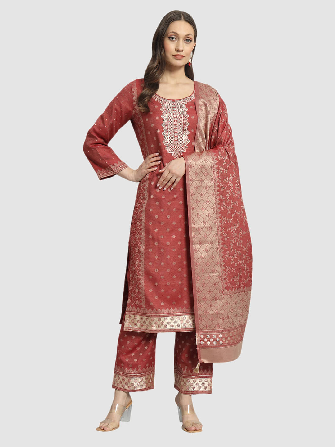 SAFAA Unstitched Woollen Self Design Dress Material - Maroon ( Pack of 1 ) SAFAA Unstitched Woollen Self Design Dress Material - Maroon ( Pack of 1 )