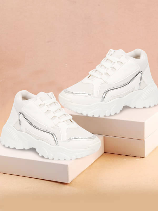     			Sneakersvilla White Women's Sneakers