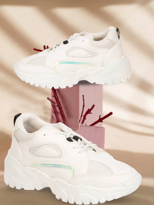     			Sneakersvilla White Women's Sneakers