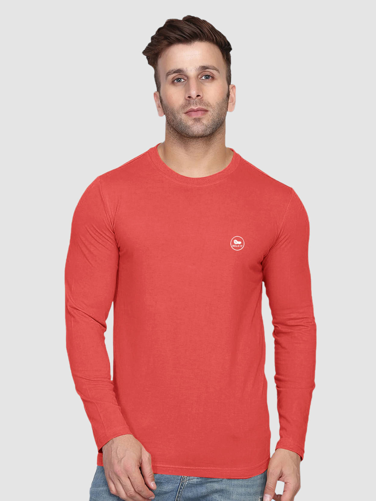 TAZO Cotton Blend Regular Fit Solid Full Sleeves Men's Round T-Shirt - Red ( Pack of 1 ) TAZO Cotton Blend Regular Fit Solid Full Sleeves Men's Round T-Shirt - Red ( Pack of 1 )