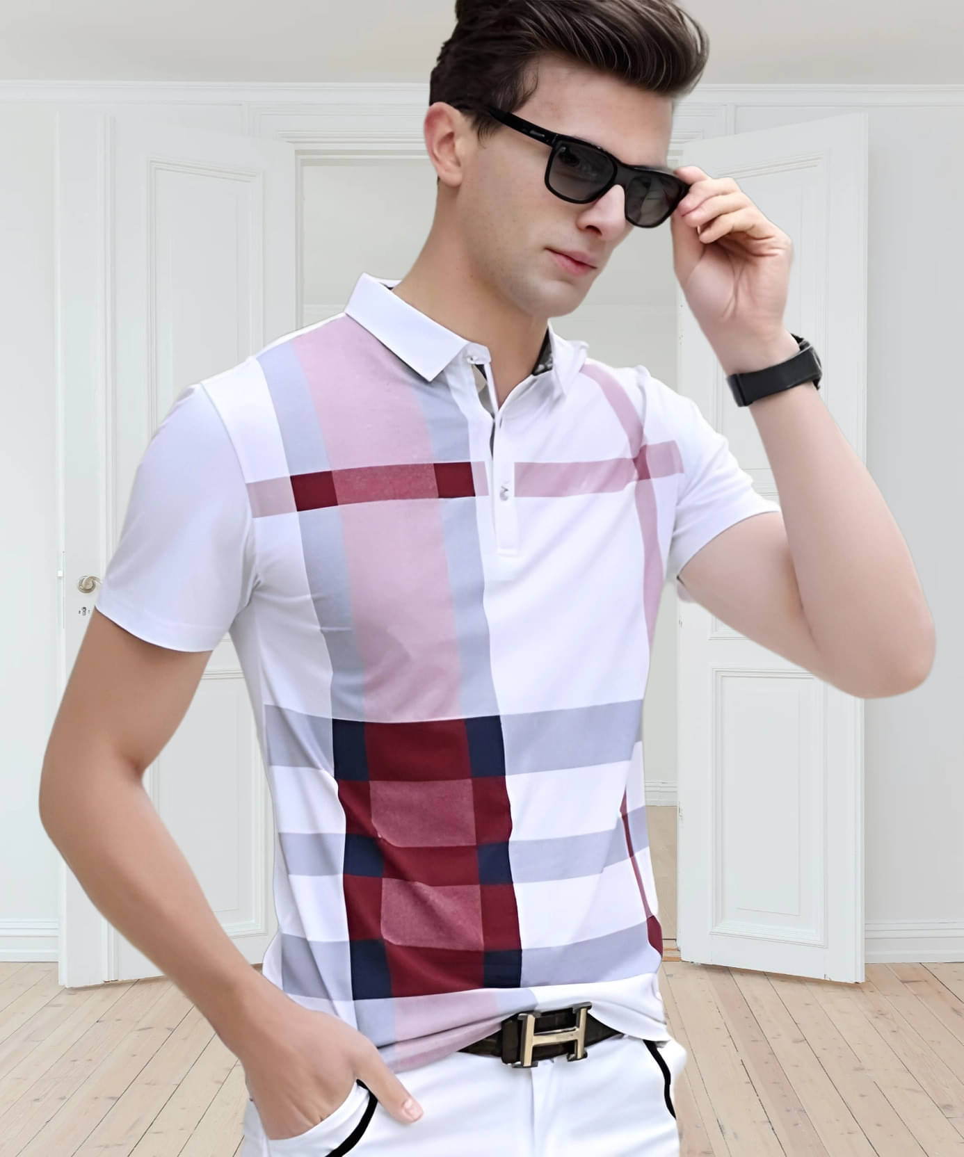 TAZO Pack of 1 Cotton Blend Regular Fit Colorblock Half Sleeves Men's Polo T Shirt ( Maroon )     			TAZO Pack of 1 Cotton Blend Regular Fit Colorblock Half Sleeves Men's Polo T Shirt ( Maroon )