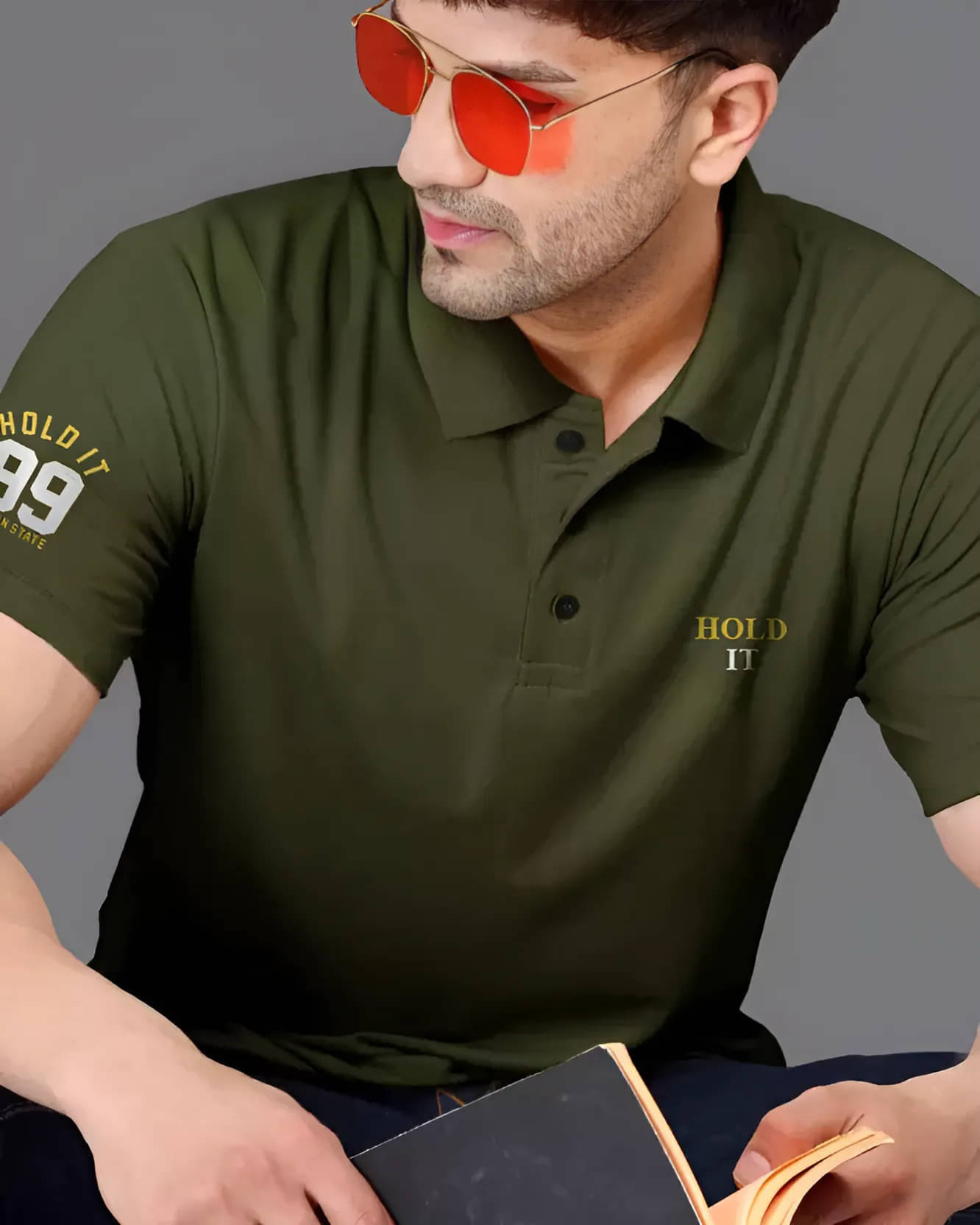    			TAZO Pack of 1 Cotton Blend Regular Fit Solid Half Sleeves Men's Polo T Shirt ( Green )