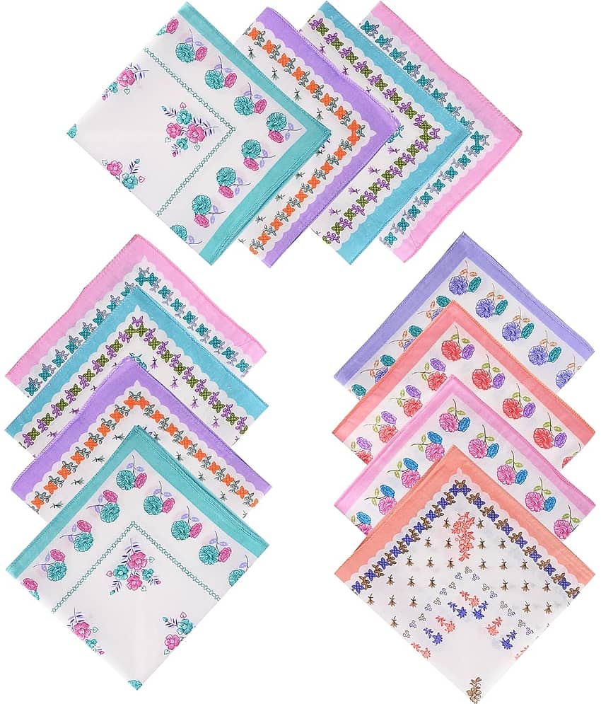 THRIFTKART - (Pack of 12) Women's Soft Cotton Floral Print Handkerchief for Girls and Kids, Multicolor Rumal/Hankies (Color Print Designs May Vary), - Jewellery Sets | Buy online on ZillyBuy