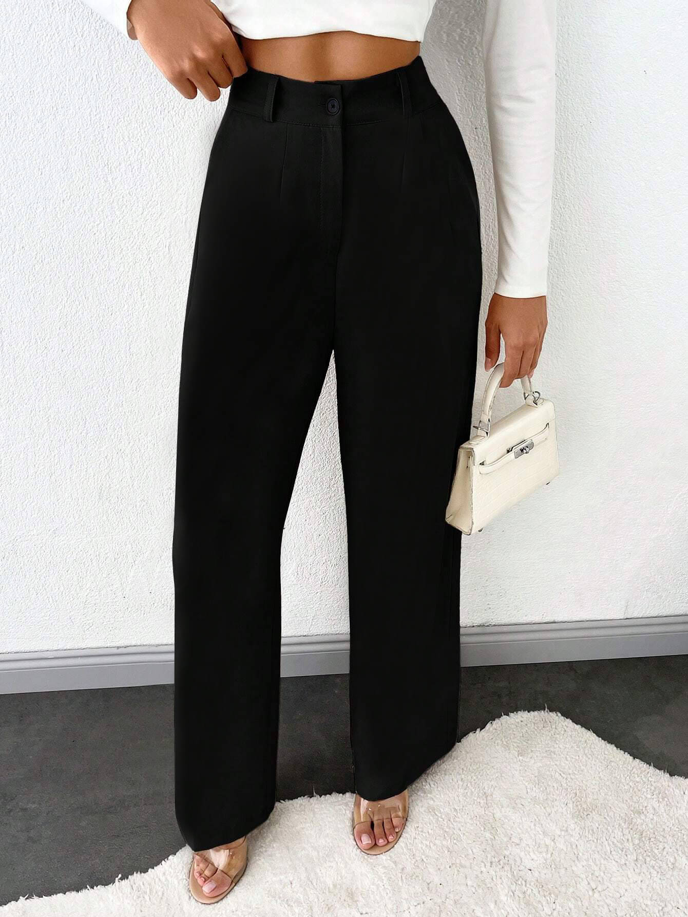     			TOOCHKI Pack of 1 Lycra Straight Women's Formal Pants ( Black )