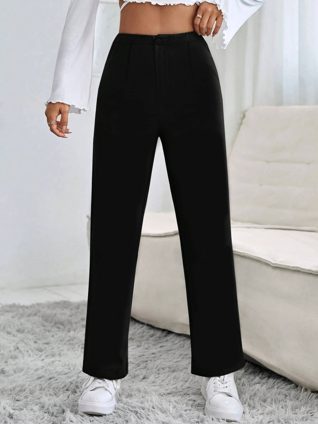     			TOOCHKI Pack of 1 Lycra Straight Women's Formal Pants ( Black )