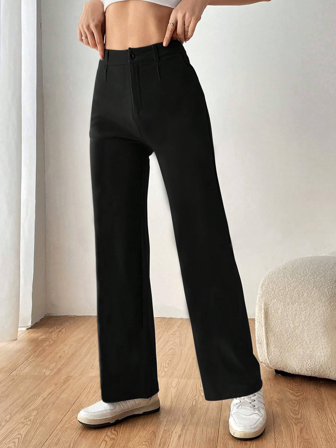     			TOOCHKI Pack of 1 Lycra Straight Women's Formal Pants ( Black )