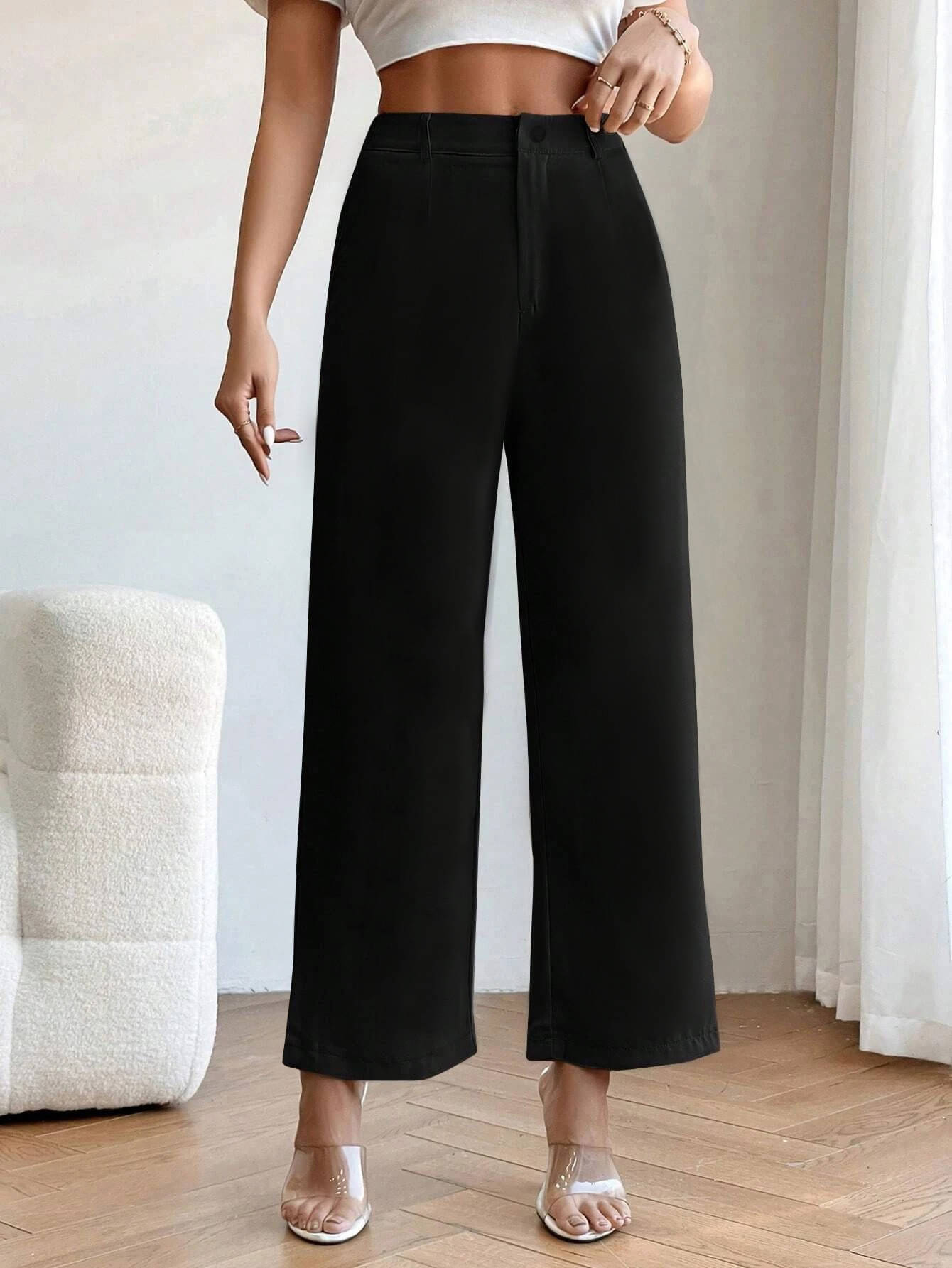     			TOOCHKI Pack of 1 Lycra Straight Women's Formal Pants ( Black )