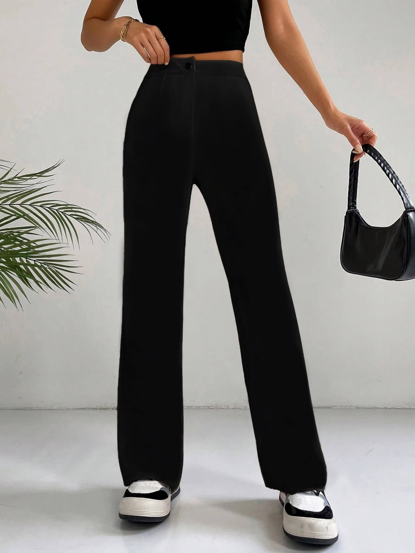     			TOOCHKI Pack of 1 Lycra Straight Women's Formal Pants ( Black )
