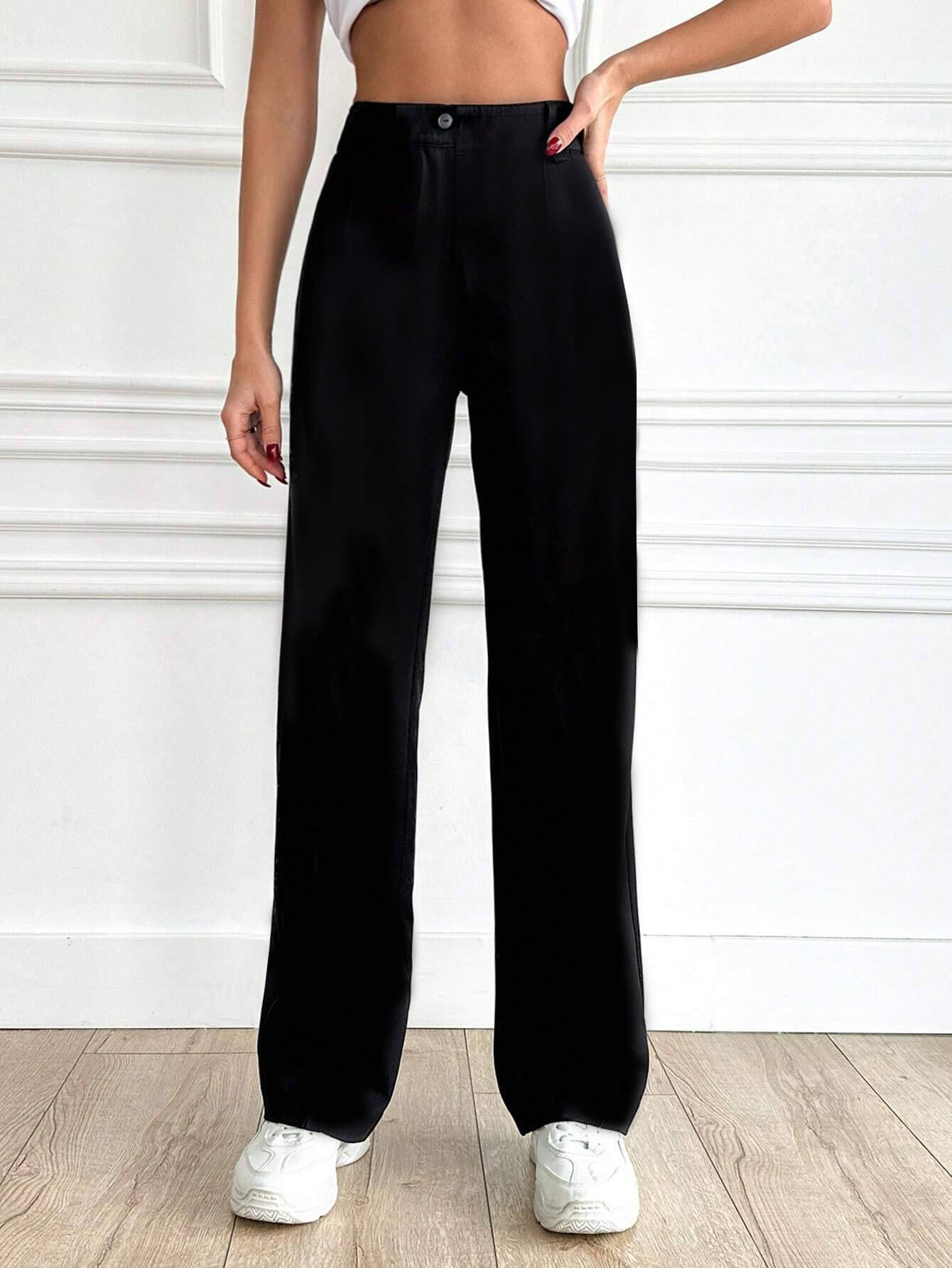     			TOOCHKI Pack of 1 Lycra Straight Women's Formal Pants ( Black )