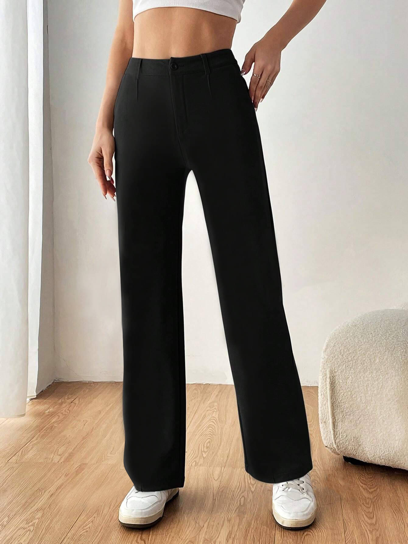     			TOOCHKI Pack of 1 Lycra Straight Women's Formal Pants ( Black )