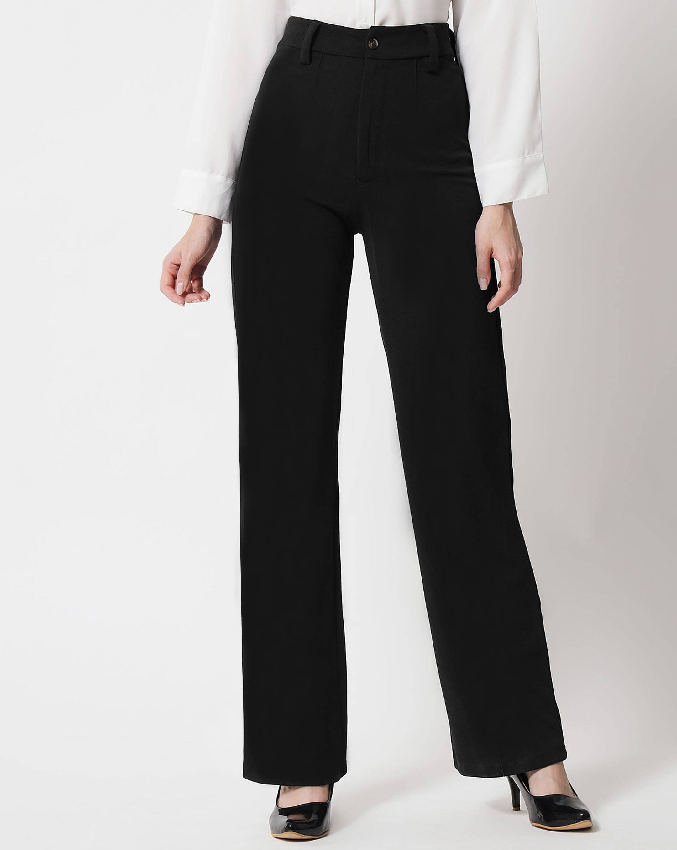     			TOOCHKI Pack of 1 Lycra Straight Women's Formal Pants ( Black )