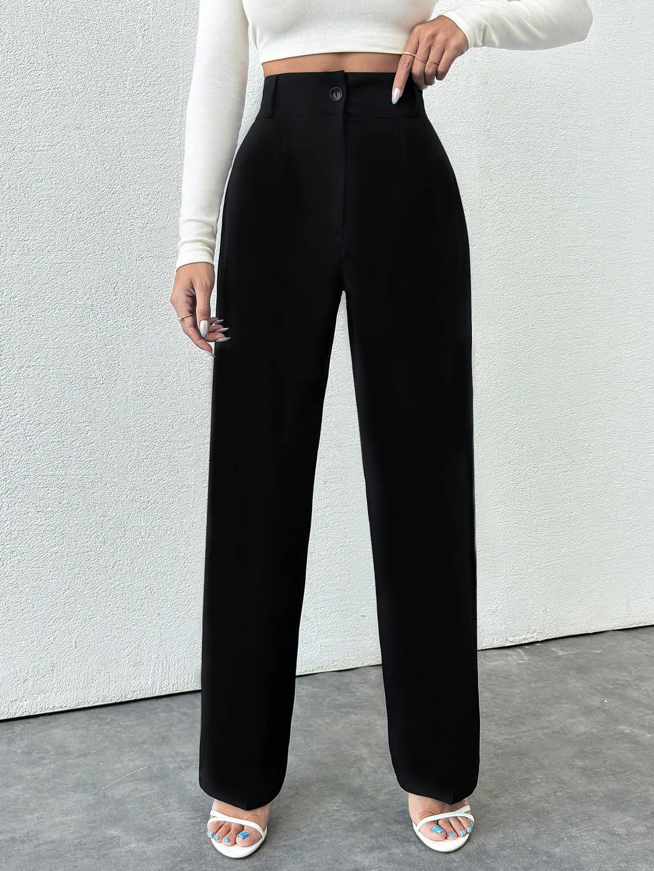TOOCHKI Pack of 1 Lycra Straight Women's Formal Pants ( Black ) - Trousers | Buy online on ZillyBuy
